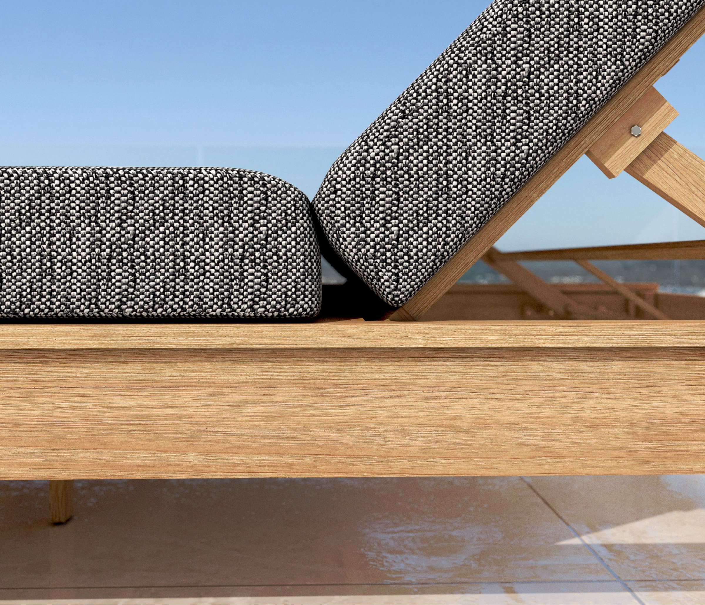 Transat double bois d'acacia Bornéo - Gris anthracite