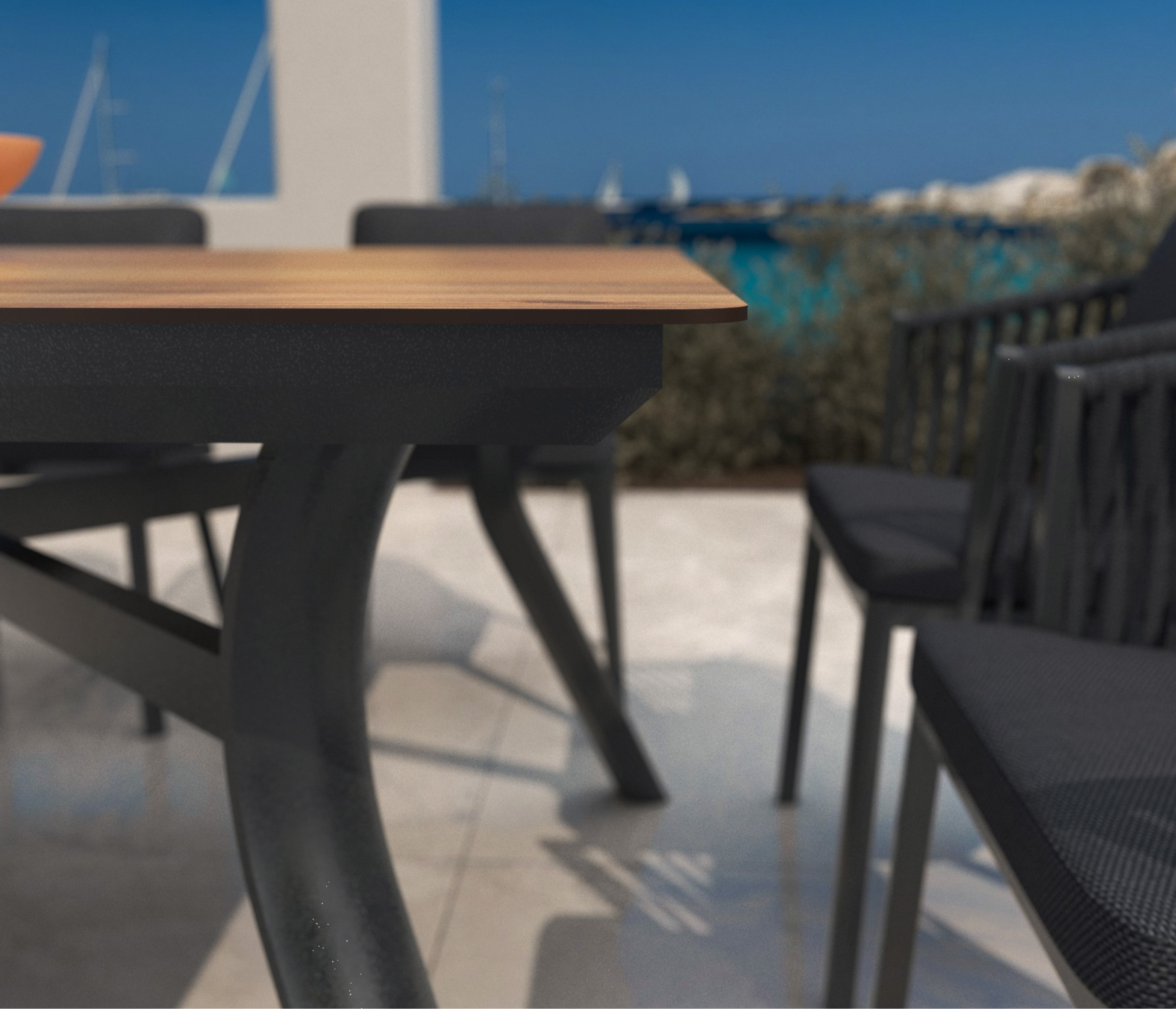 Table de jardin aluminium 8 places (200 x 90 cm) Amalfi - Gris anthracite