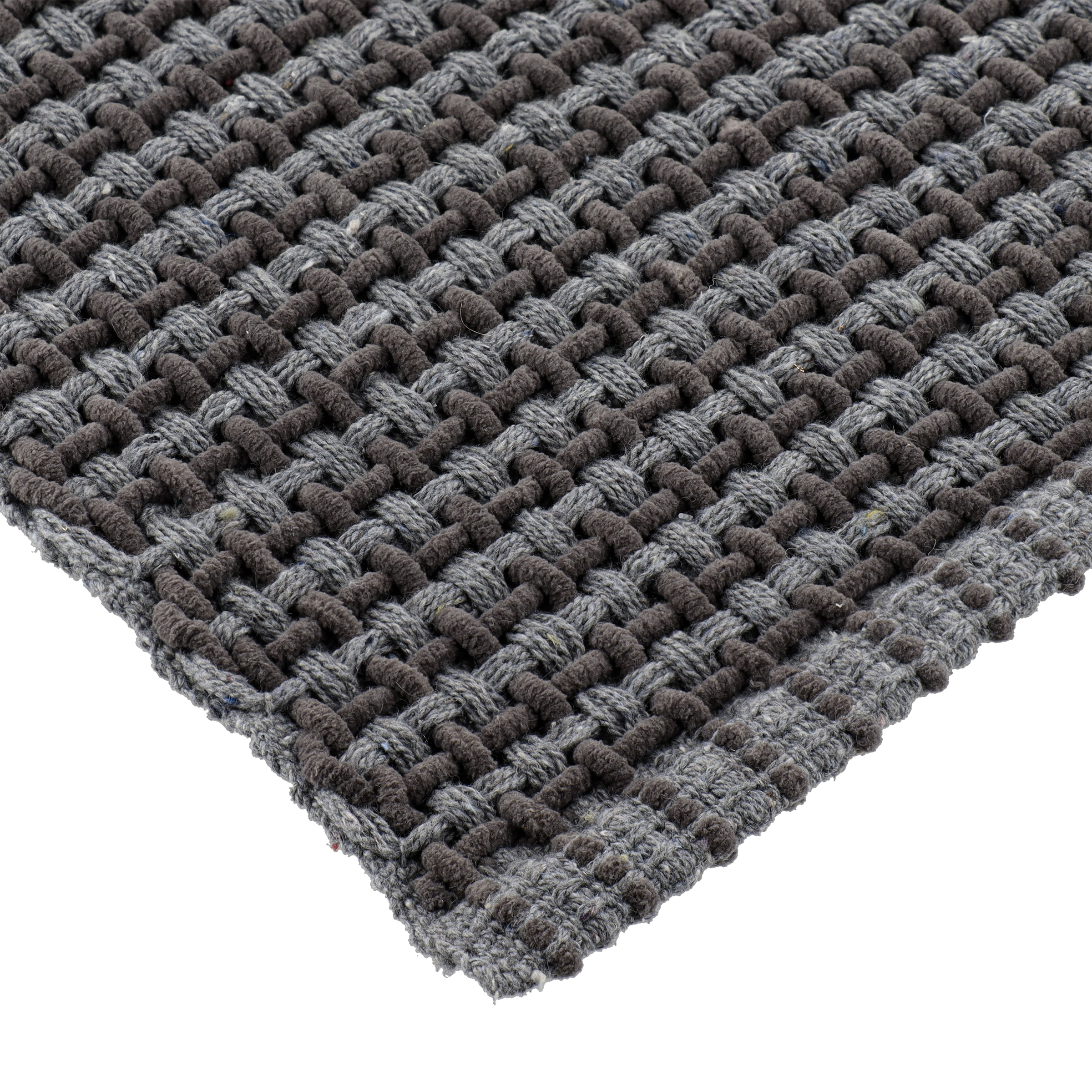 TAPIS MIMETISME POLYESTER/COTON TRESSE 50X90 CM - GRIS CLAIR