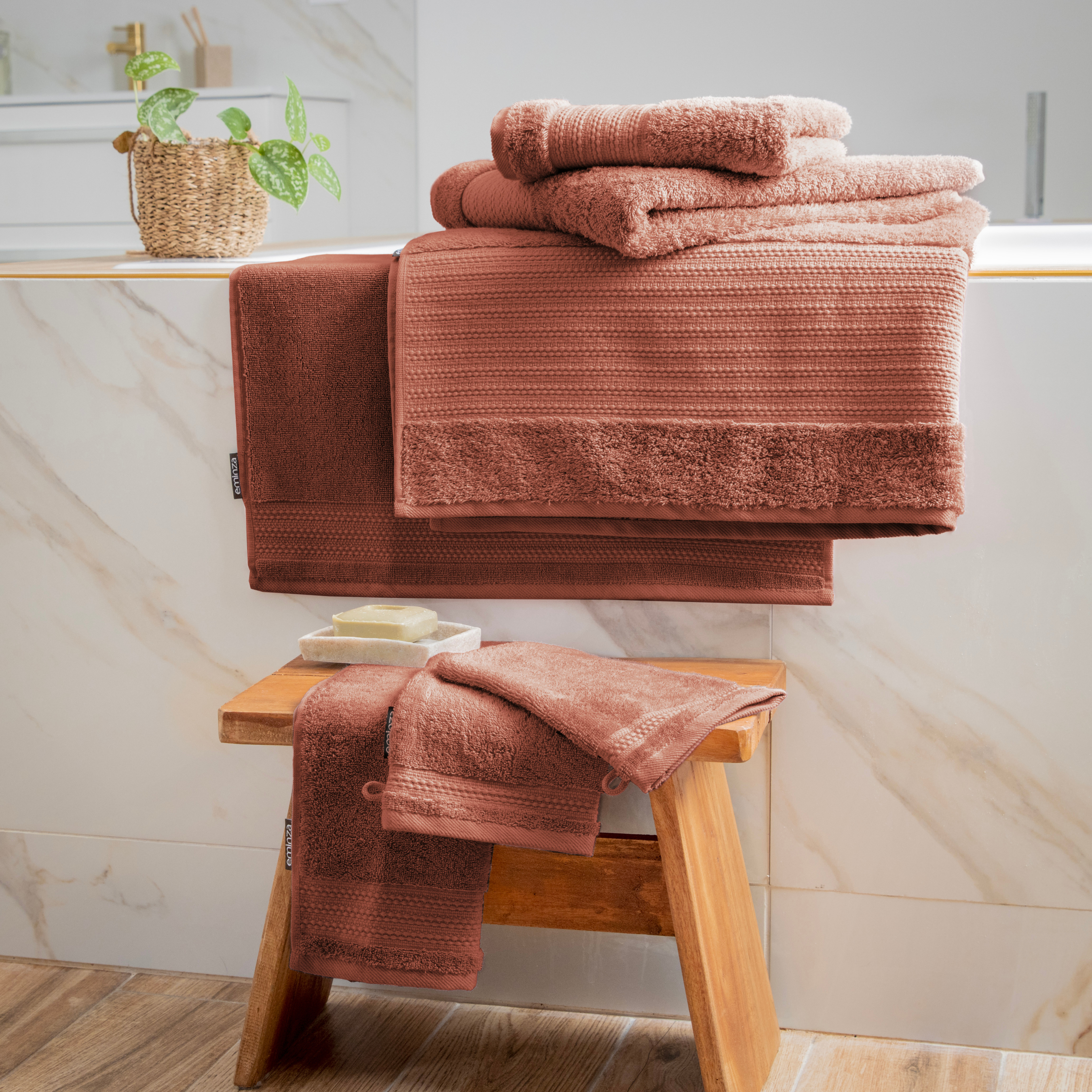 Lot de 2 gants de toilette Coton bio Garance Terracotta 5