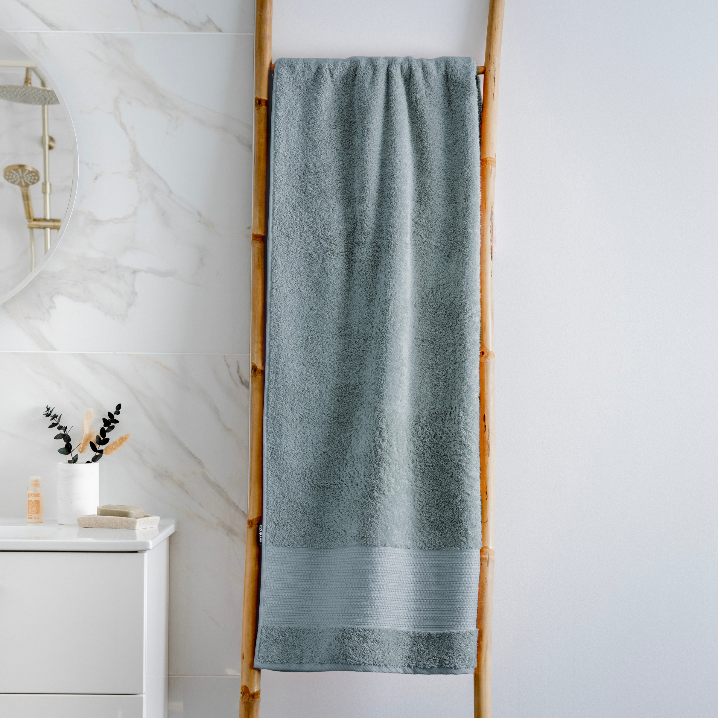 Serviette de bain coton bio (90 x 150 cm) Méline Bleu glacier