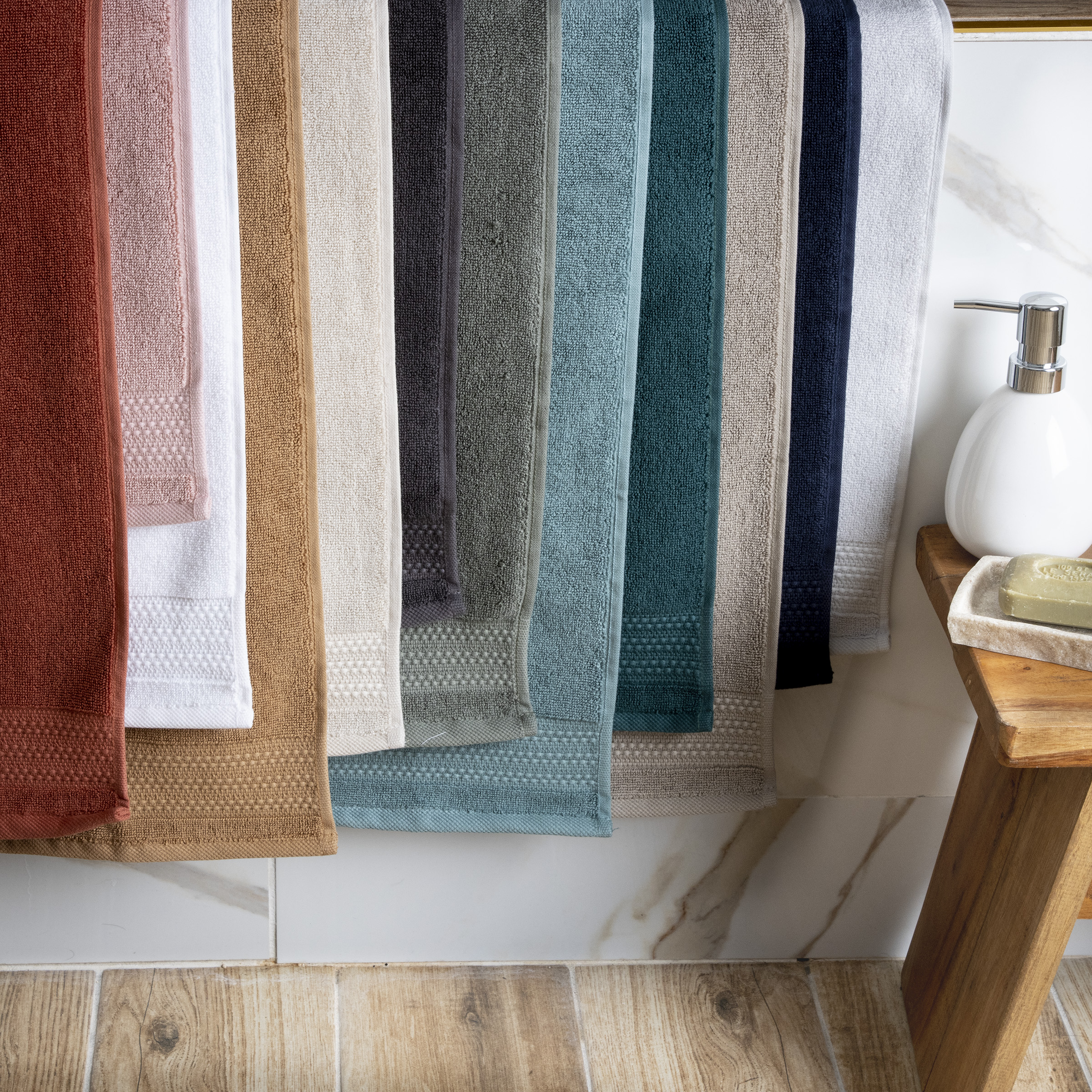 Tapis de bain coton bio (50 x 70 cm) Méline Bleu glacier