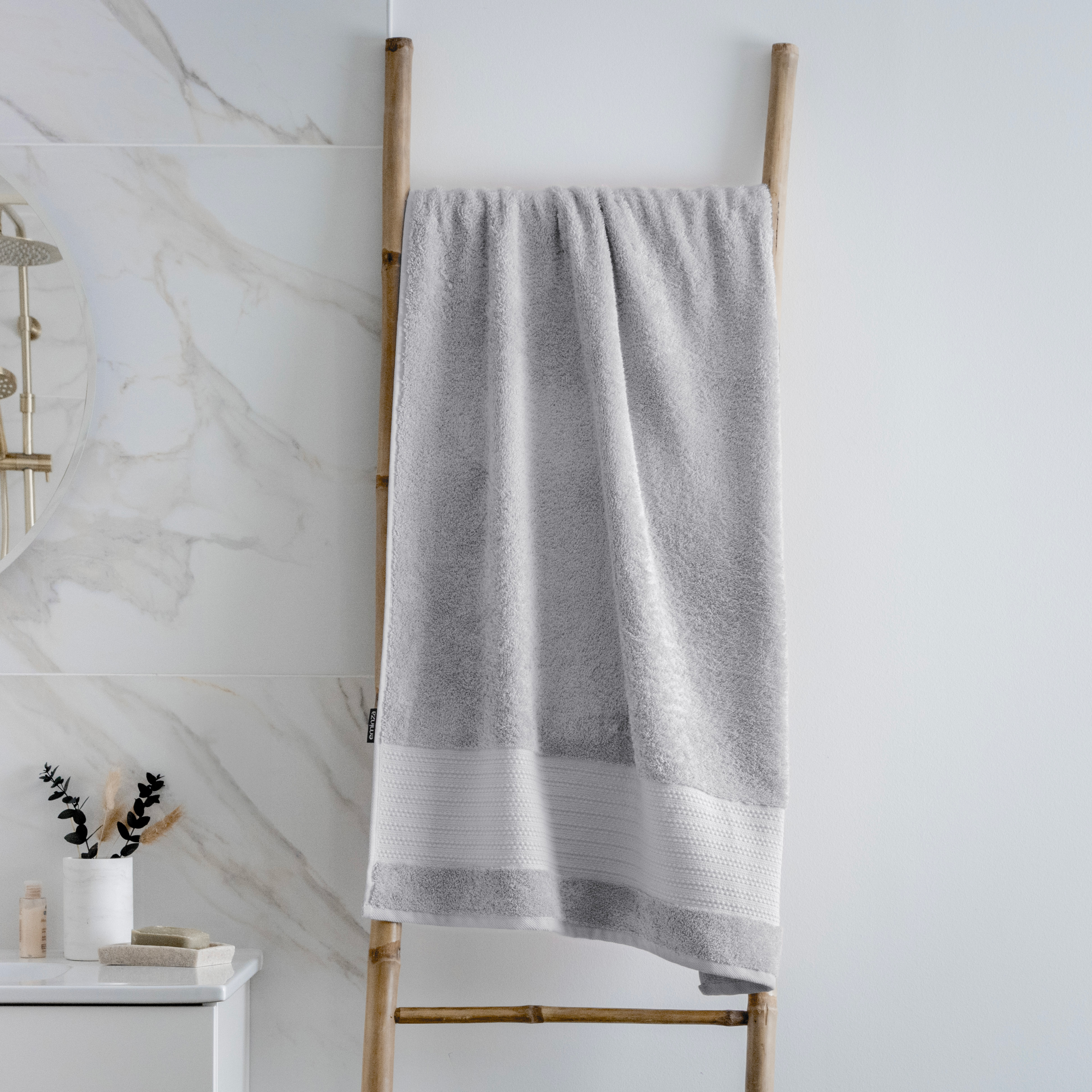 Serviette de bain coton bio (70 x 130 cm) Garance Gris nuage 1