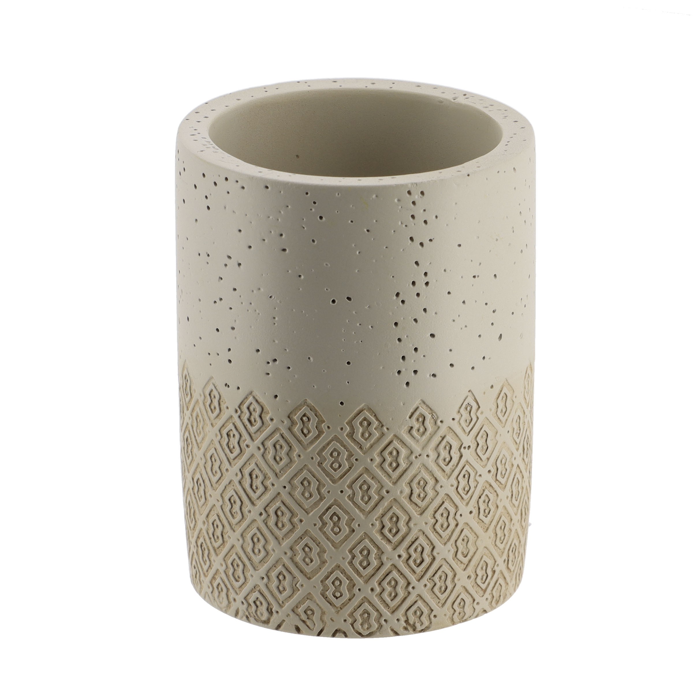 SET GOBELET DISTRIBUTEUR A SAVON ET PORTE SAVON POLYRESINE GRAVE - NATUREL