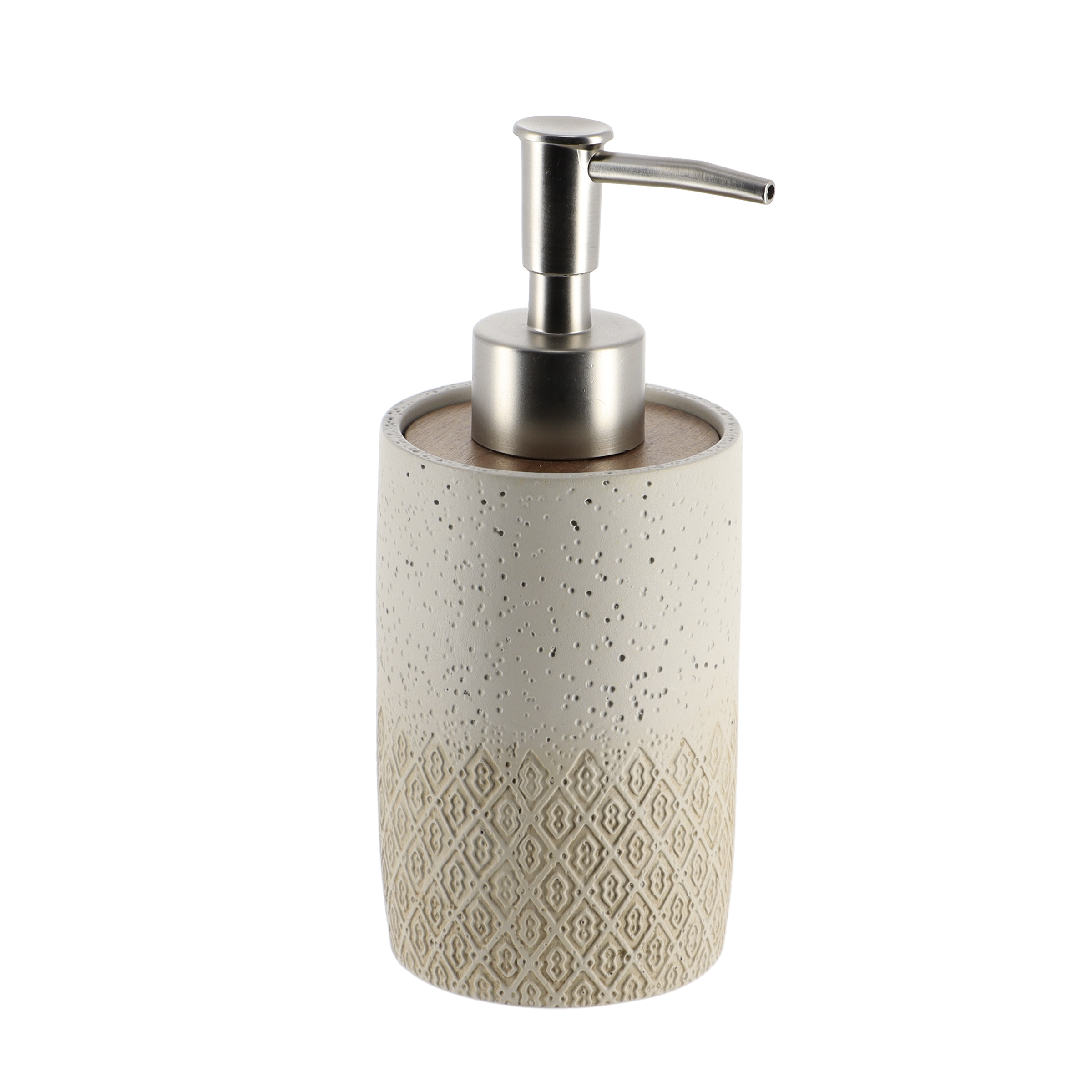 SET GOBELET DISTRIBUTEUR A SAVON ET PORTE SAVON POLYRESINE GRAVE - NATUREL