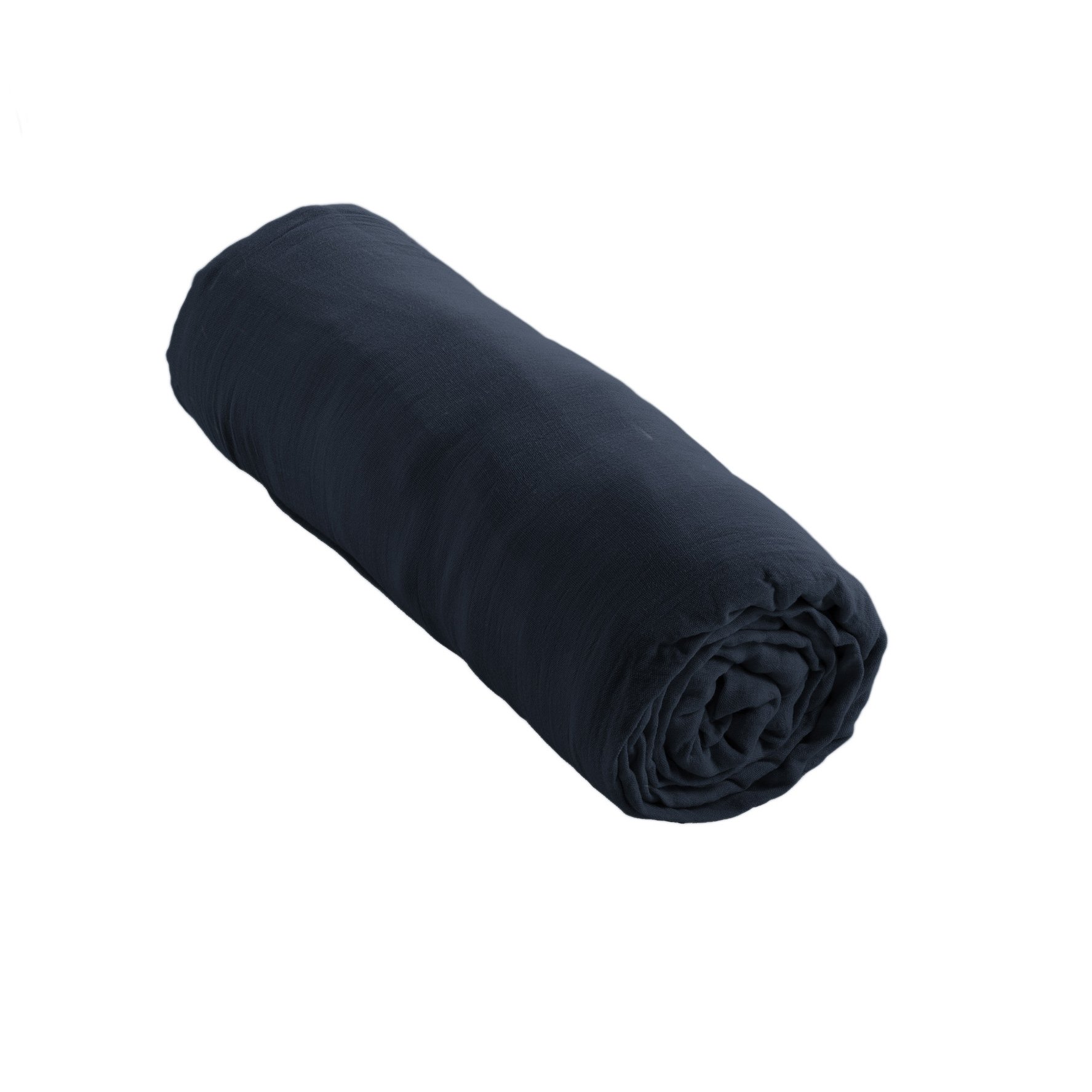 Drap housse gaze de coton (90 x 200 cm) Gaïa Bleu nuit