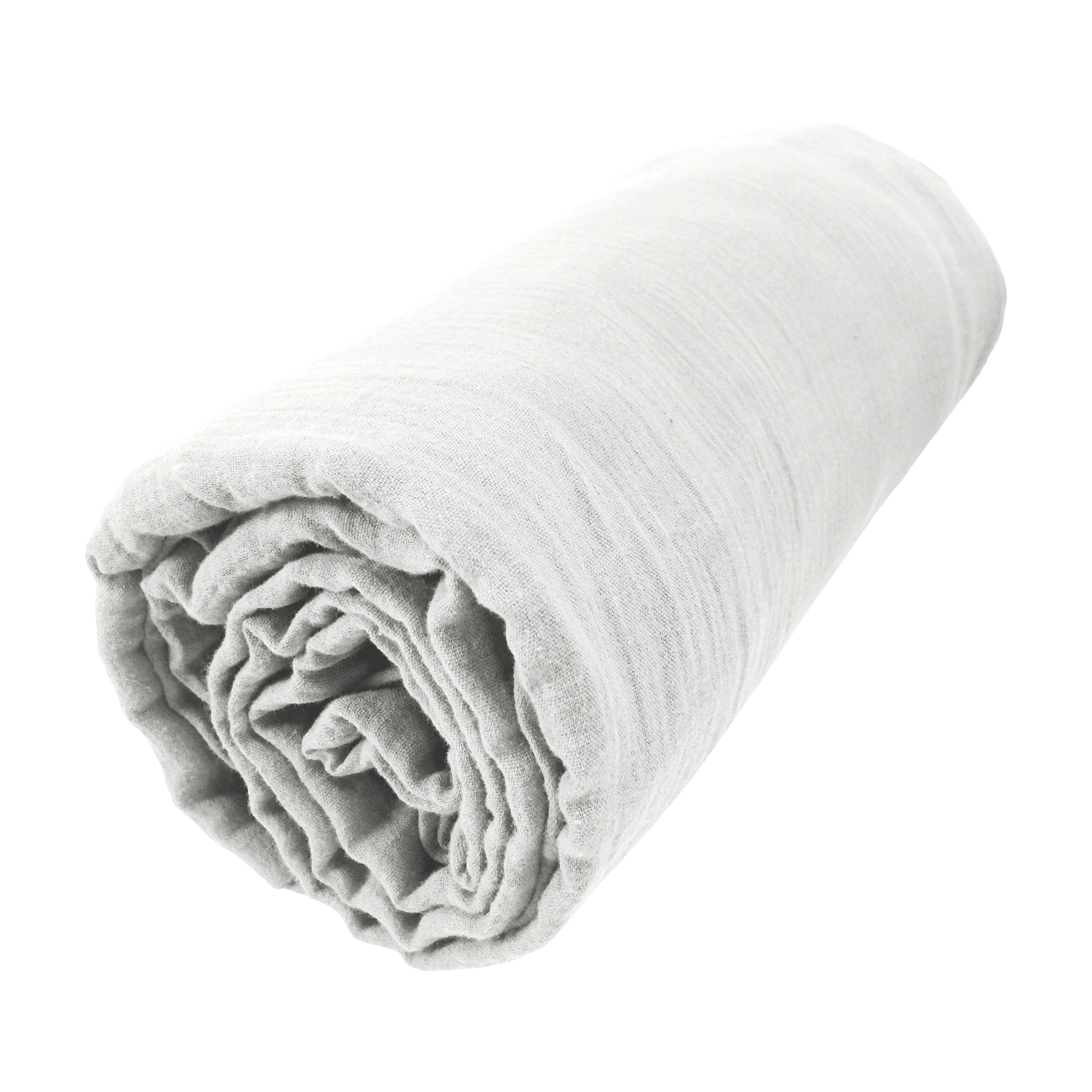 Drap housse gaze de coton (90 x 200 cm) Gaïa Gris nuage