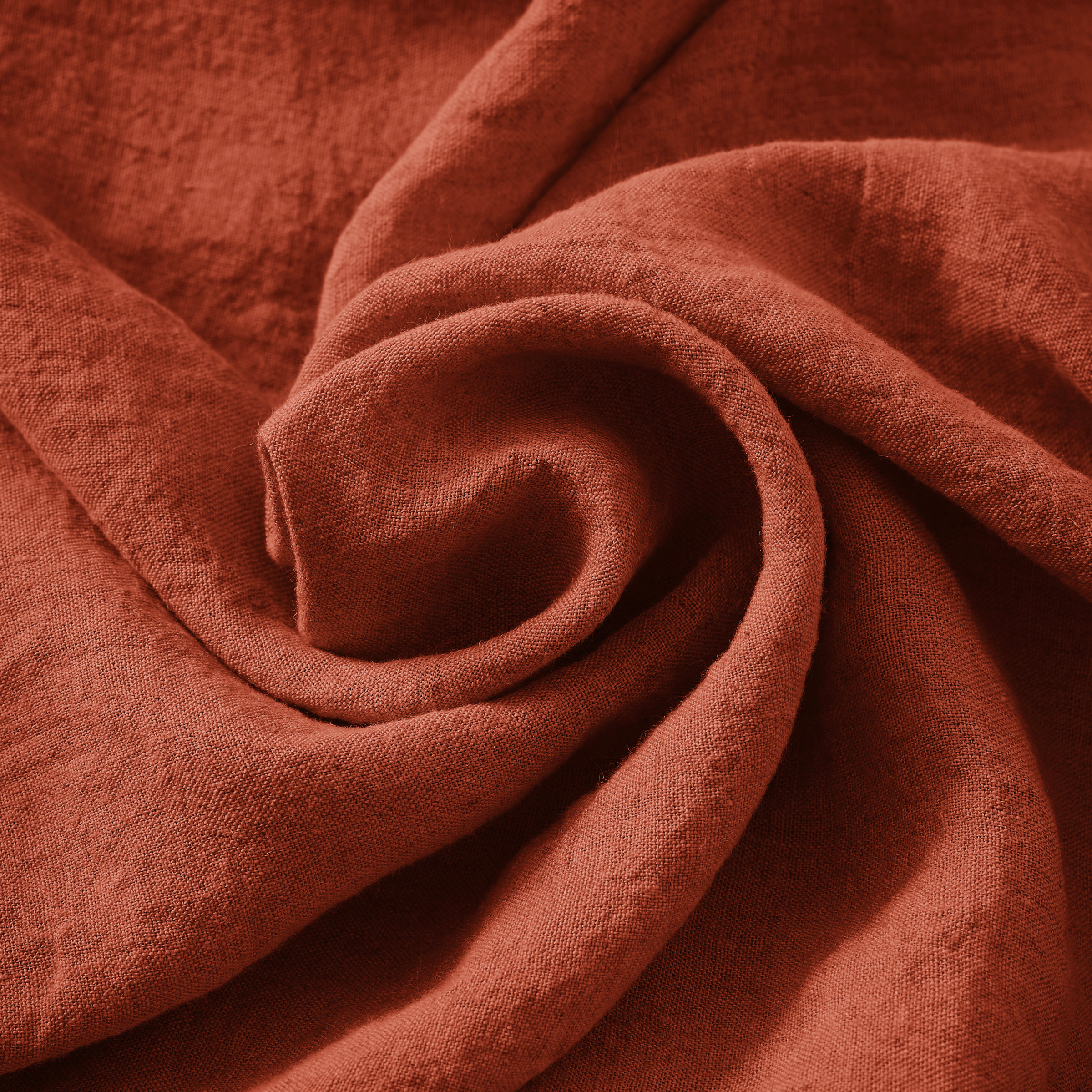 Lot de 3 serviettes lin lavé Louise Terracotta