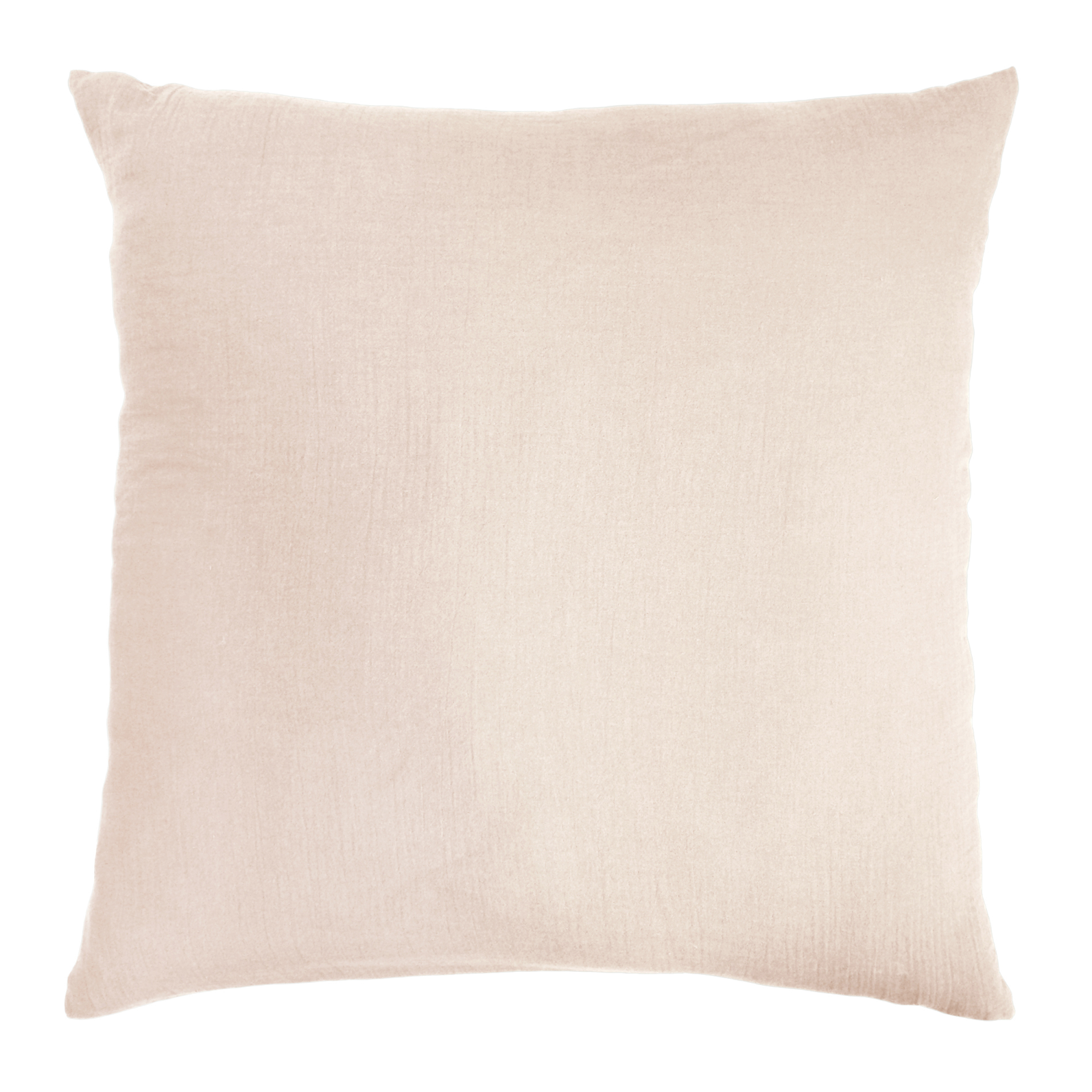 Taie d'oreiller carrée gaze de coton (80 x 80 cm) Gaïa Rose poudré