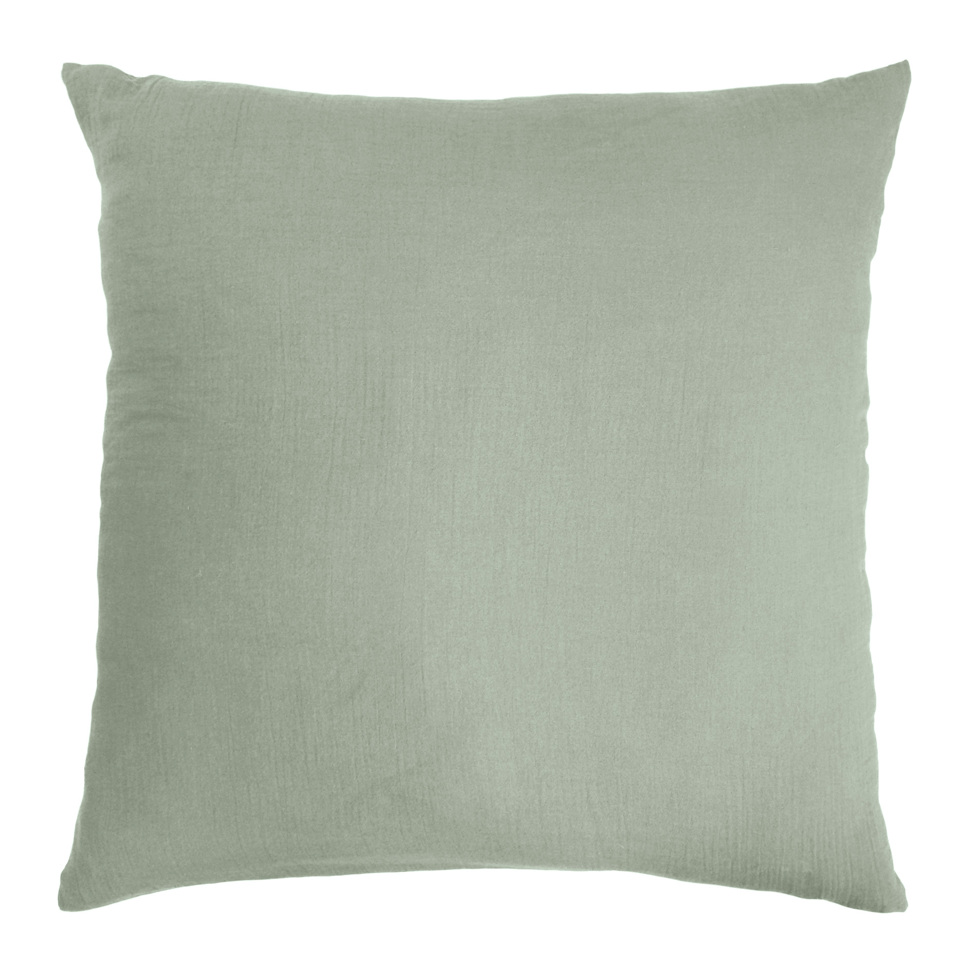 Taie d'oreiller carrée gaze de coton (80 x 80 cm) Gaïa Vert eucalyptus
