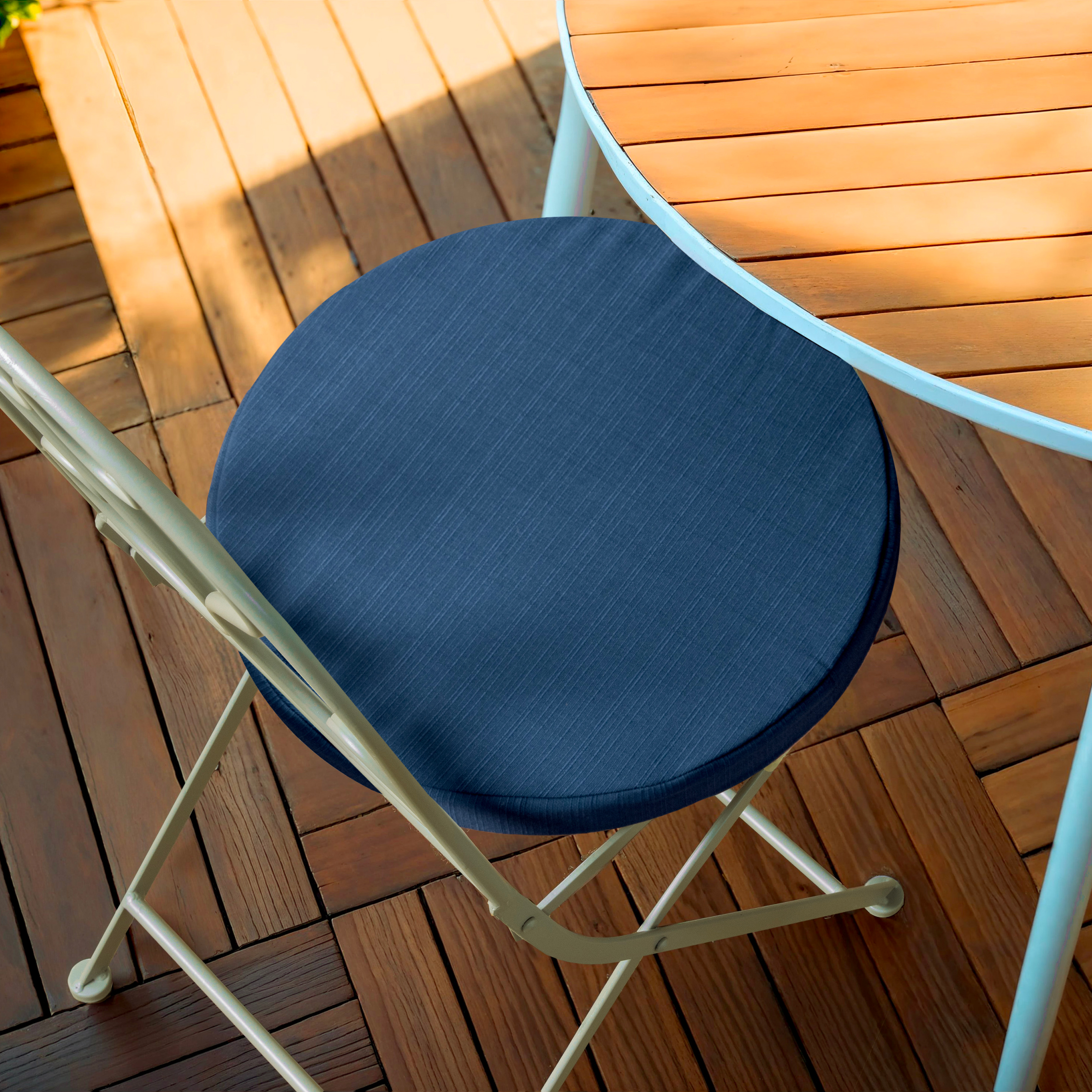 EM - Assise matelassŽe ronde dŽhoussable ¯ 40 cm Polyester uni SUNSET Bleu nuit