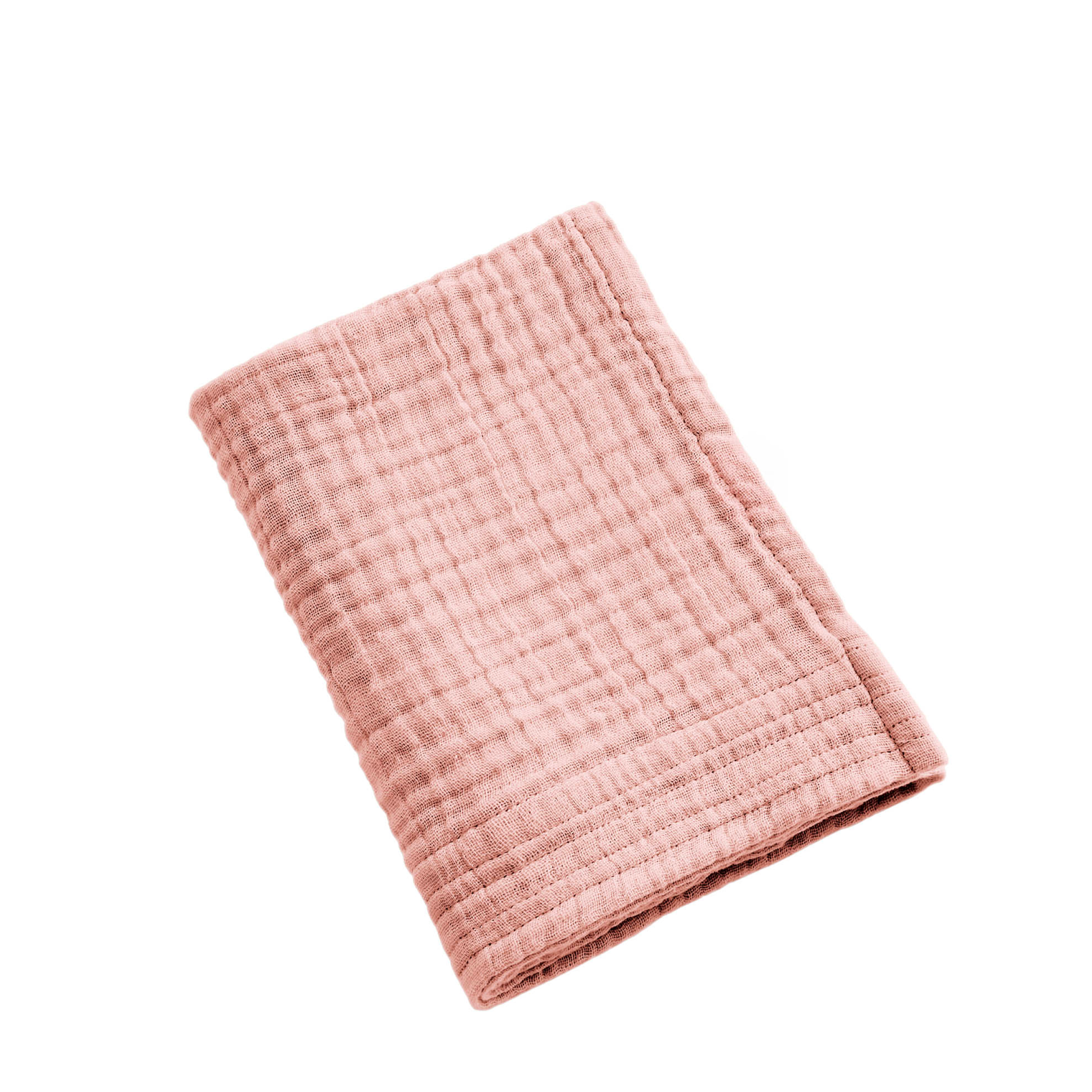 Serviette de bain gaze de coton (30 x 50 cm) Gaïa Rose pêche