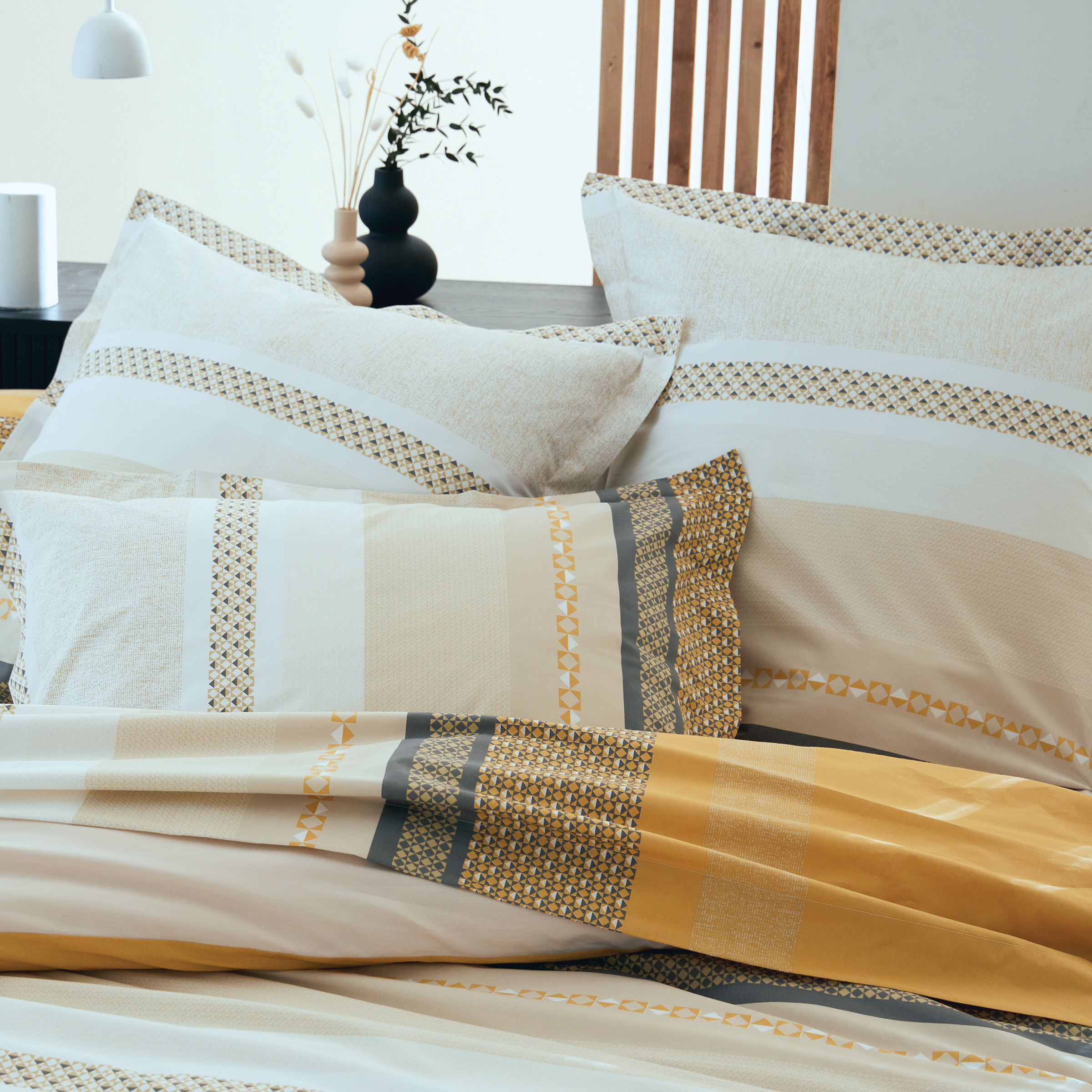 Housse de couette percale de coton (200 x 200 cm) Marlow Jaune