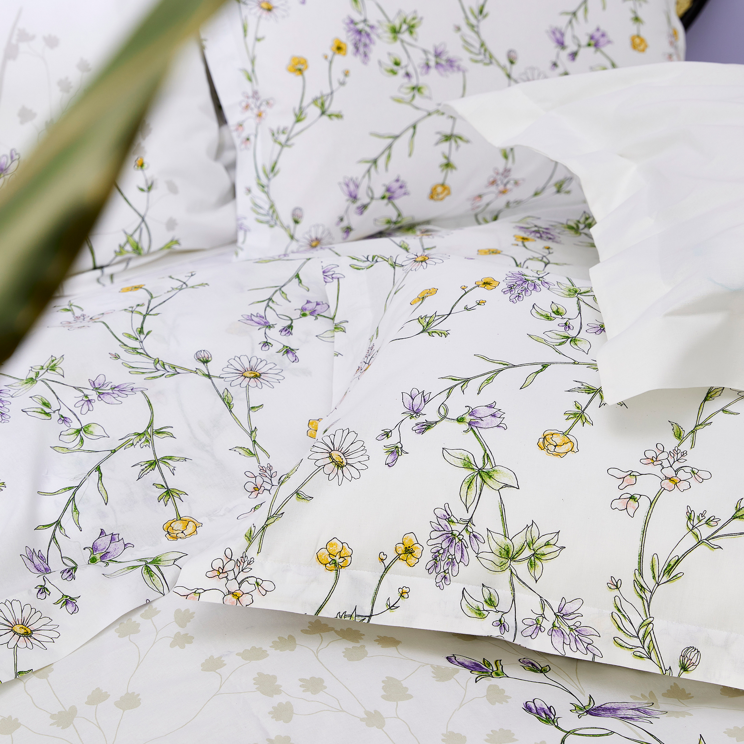 Housse de couette coton (200 x 200 cm) Floriflora Blanche