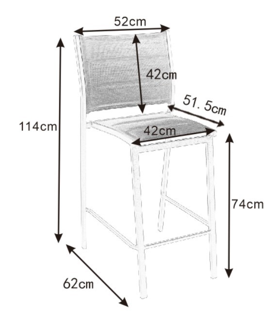 Tabouret de jardin Alu empilable Murano - Gris anthracite