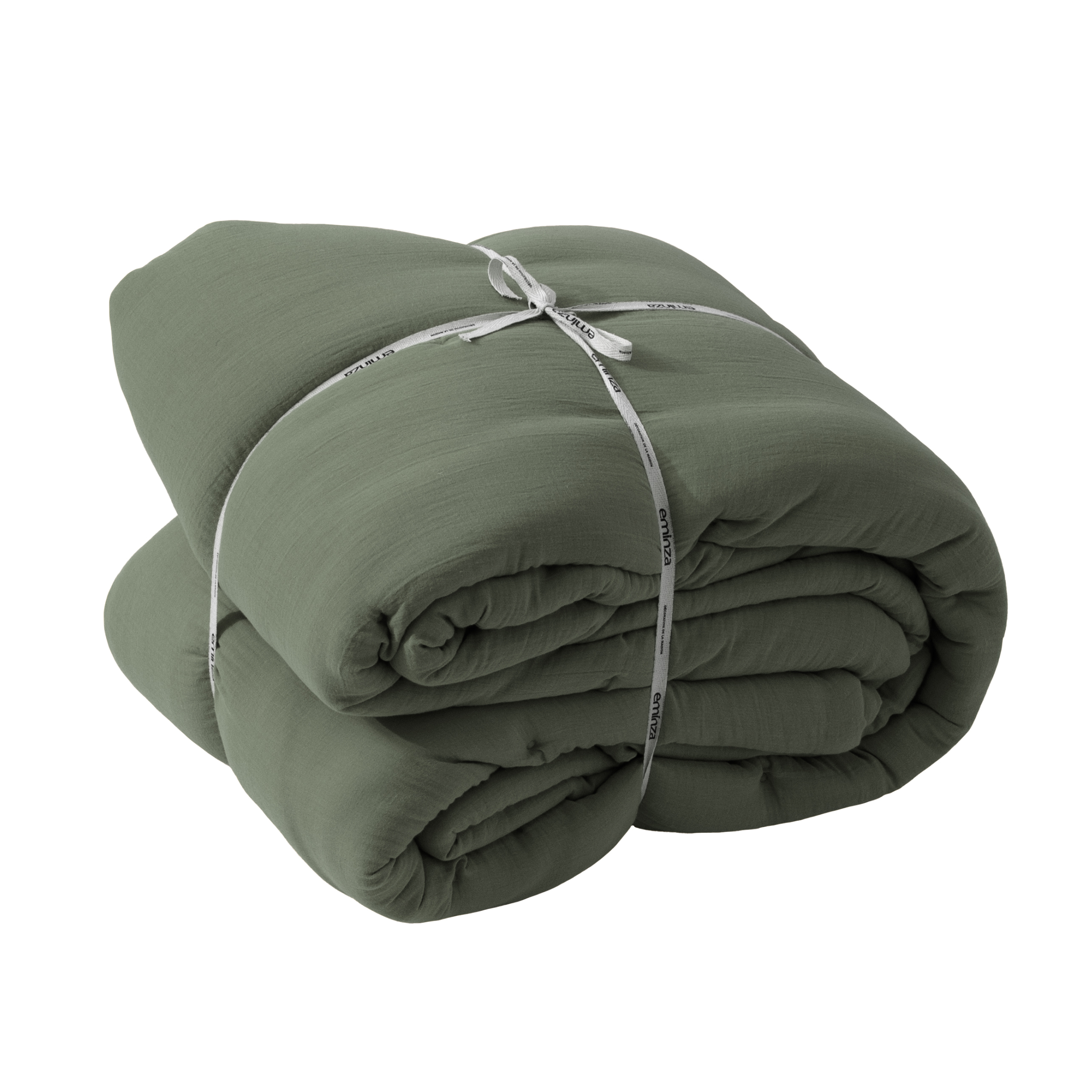 EM -  couvre lit  240 x 220 cm Gaze de coton unie GAìA Romarin