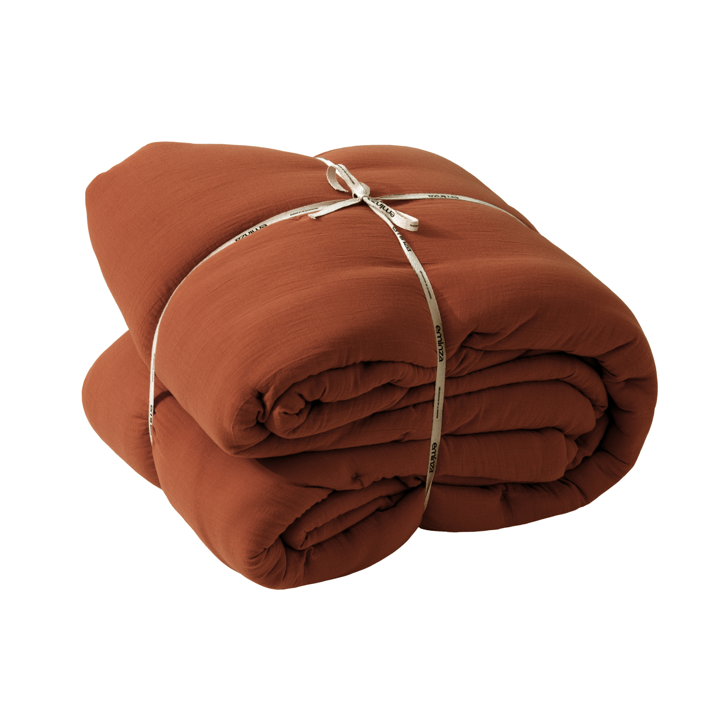 EM -  couvre lit  240 x 220 cm Gaze de coton unie GAìA Terracotta