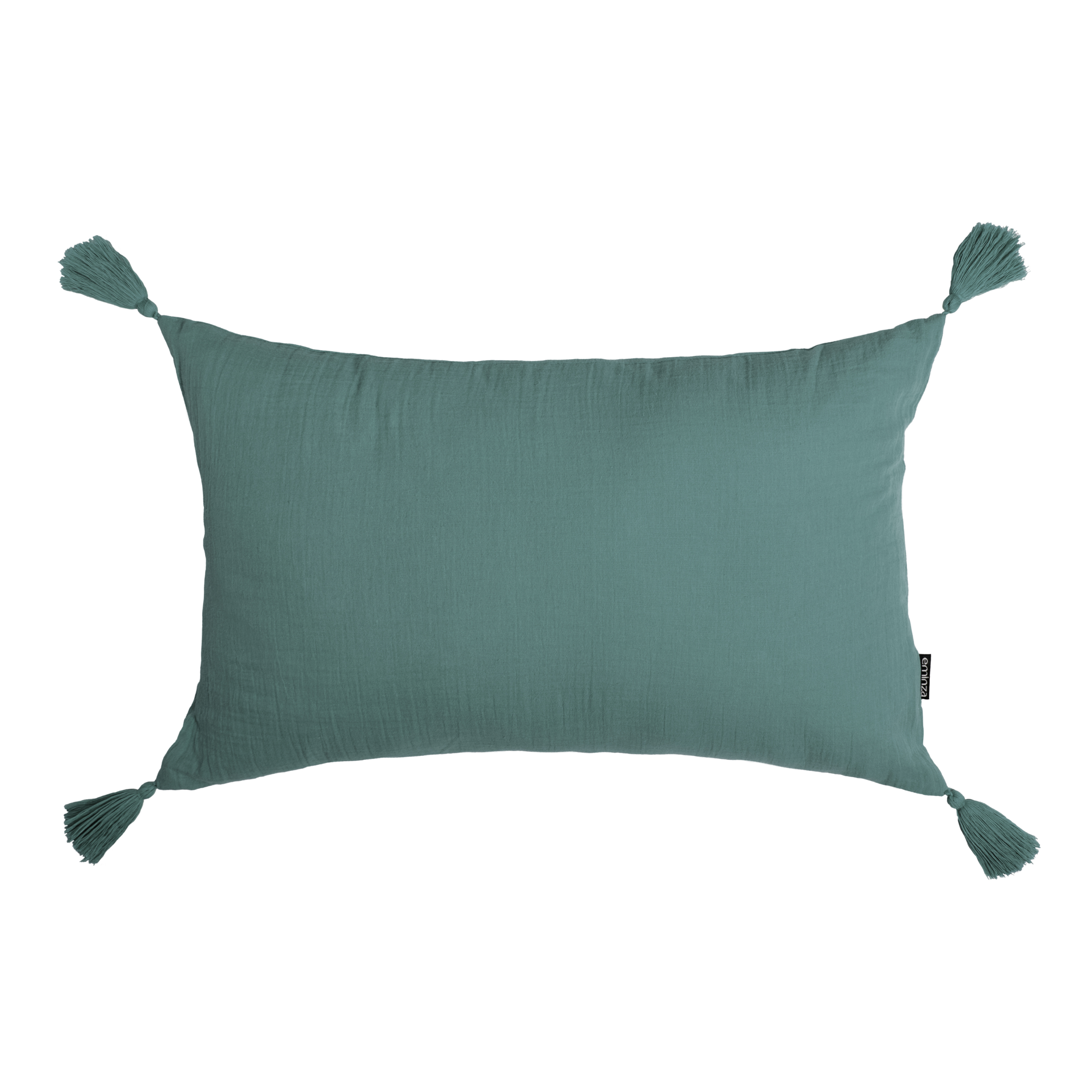 Coussin rectangulaire gaze de coton (40 x 60 cm) Gaïa Bleu canard