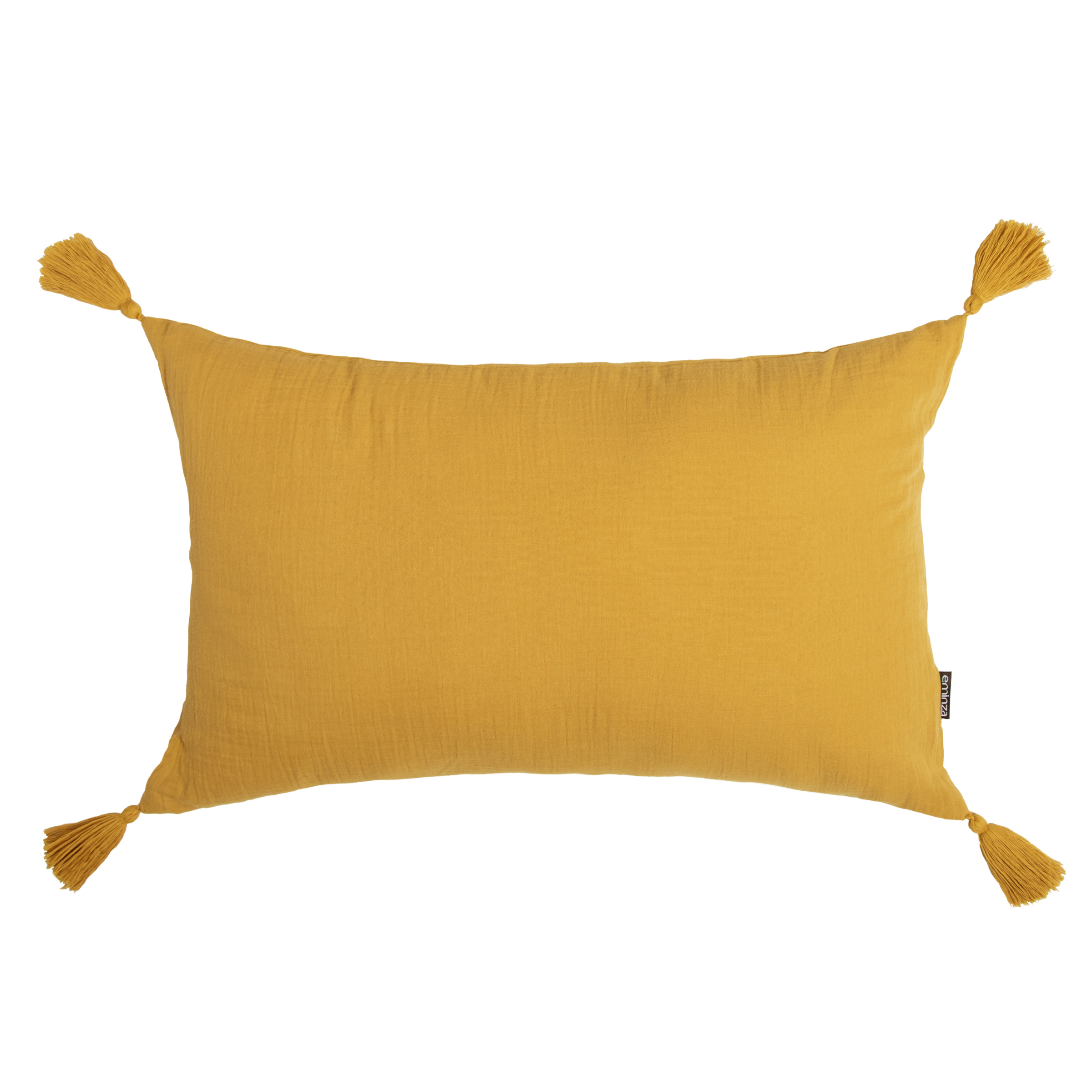 Coussin rectangulaire gaze de coton (40 x 60 cm) Gaïa Jaune safran