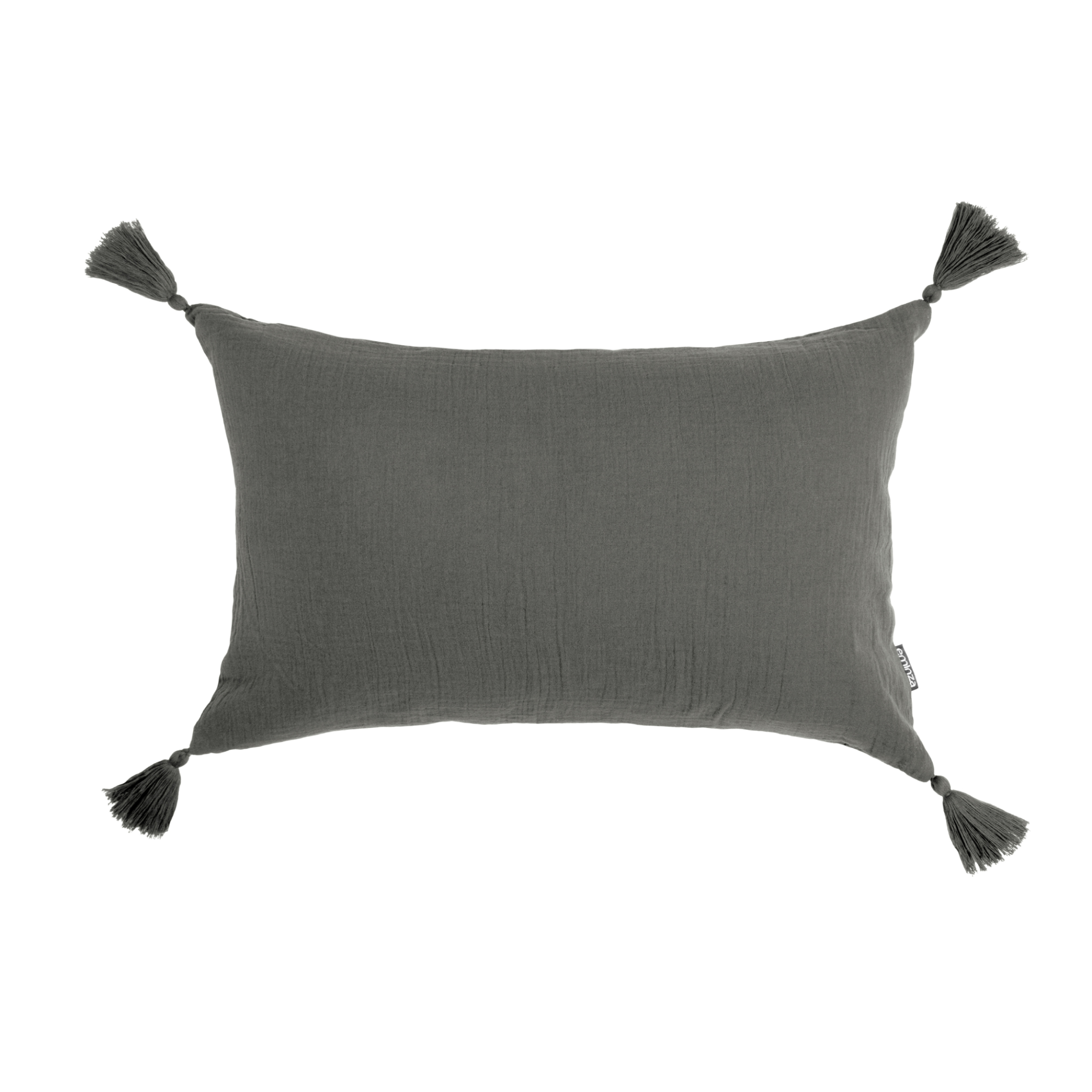 Coussin rectangulaire gaze de coton (40 x 60 cm) Gaïa Gris granit