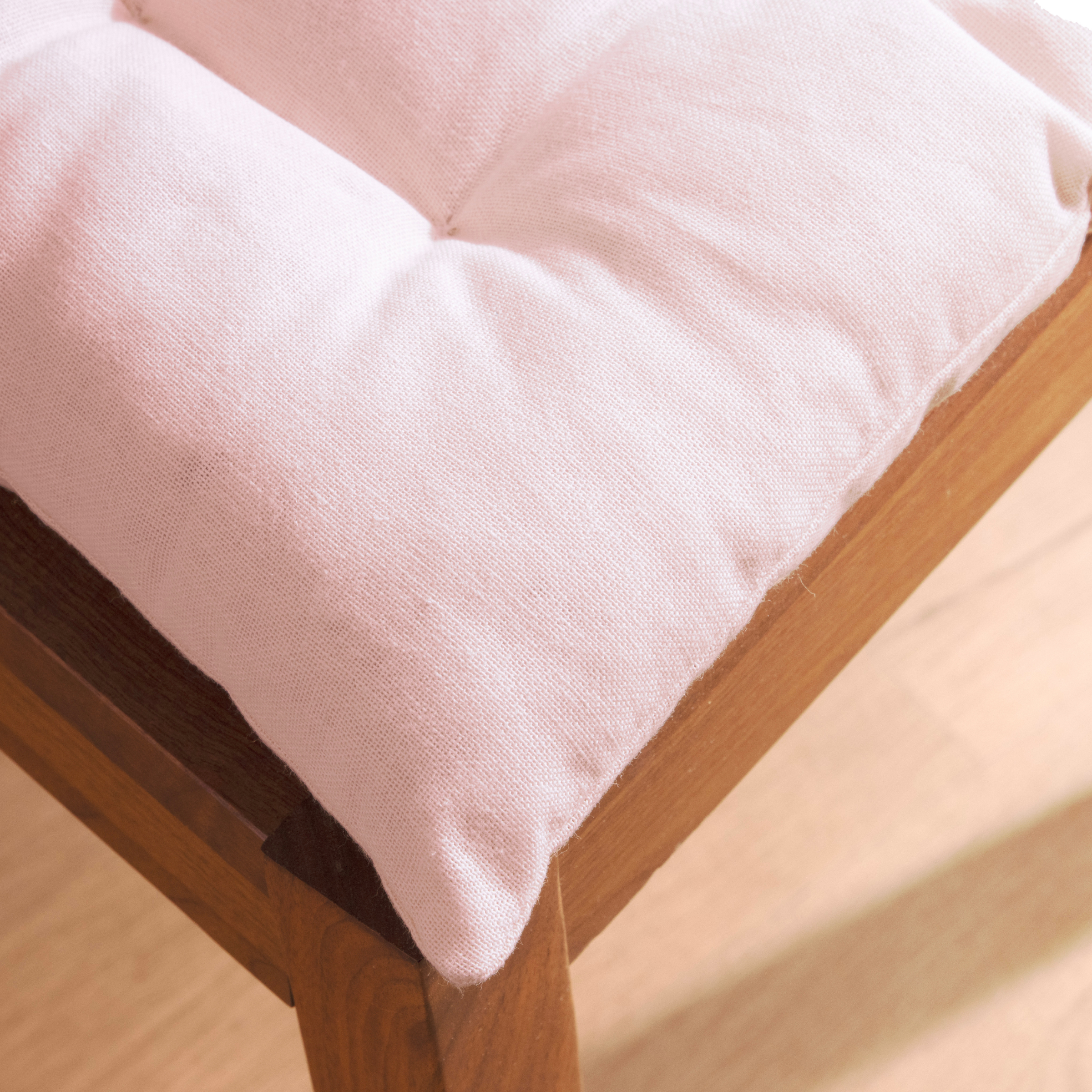 Coussin de chaise carré coton (40 x 40 cm) Pixel Rose poudré