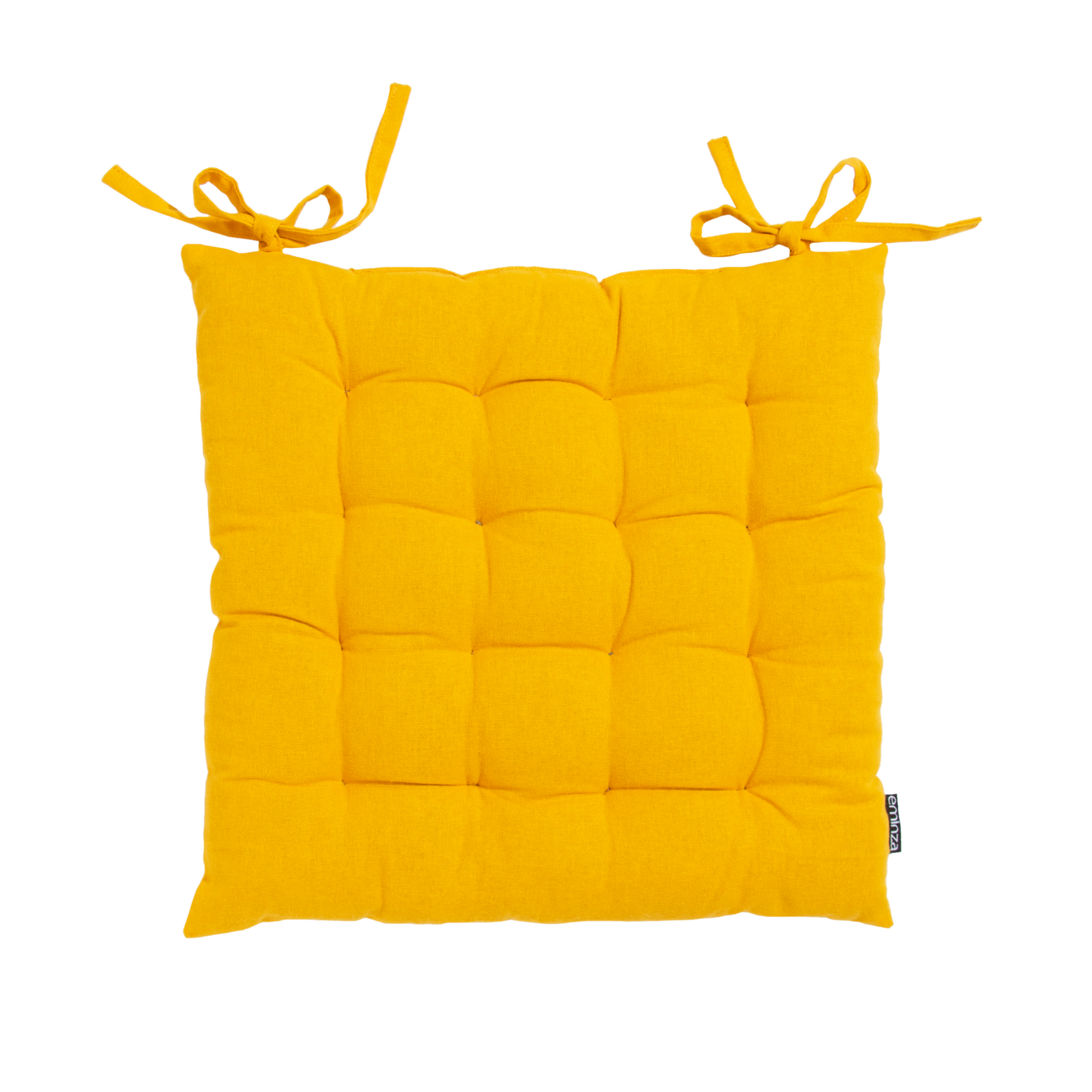 Coussin de chaise carré coton (40 x 40 cm) Pixel Jaune moutarde