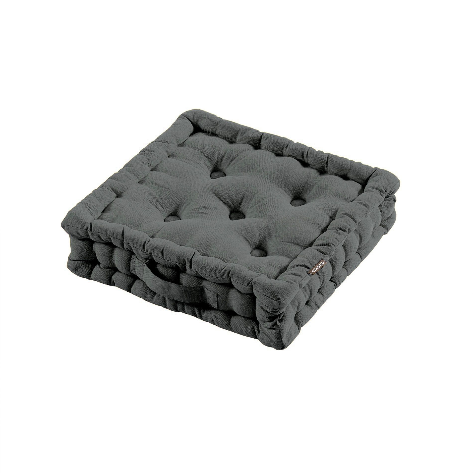 Coussin de sol coton (40 x 40 cm) Pixel Gris anthracite