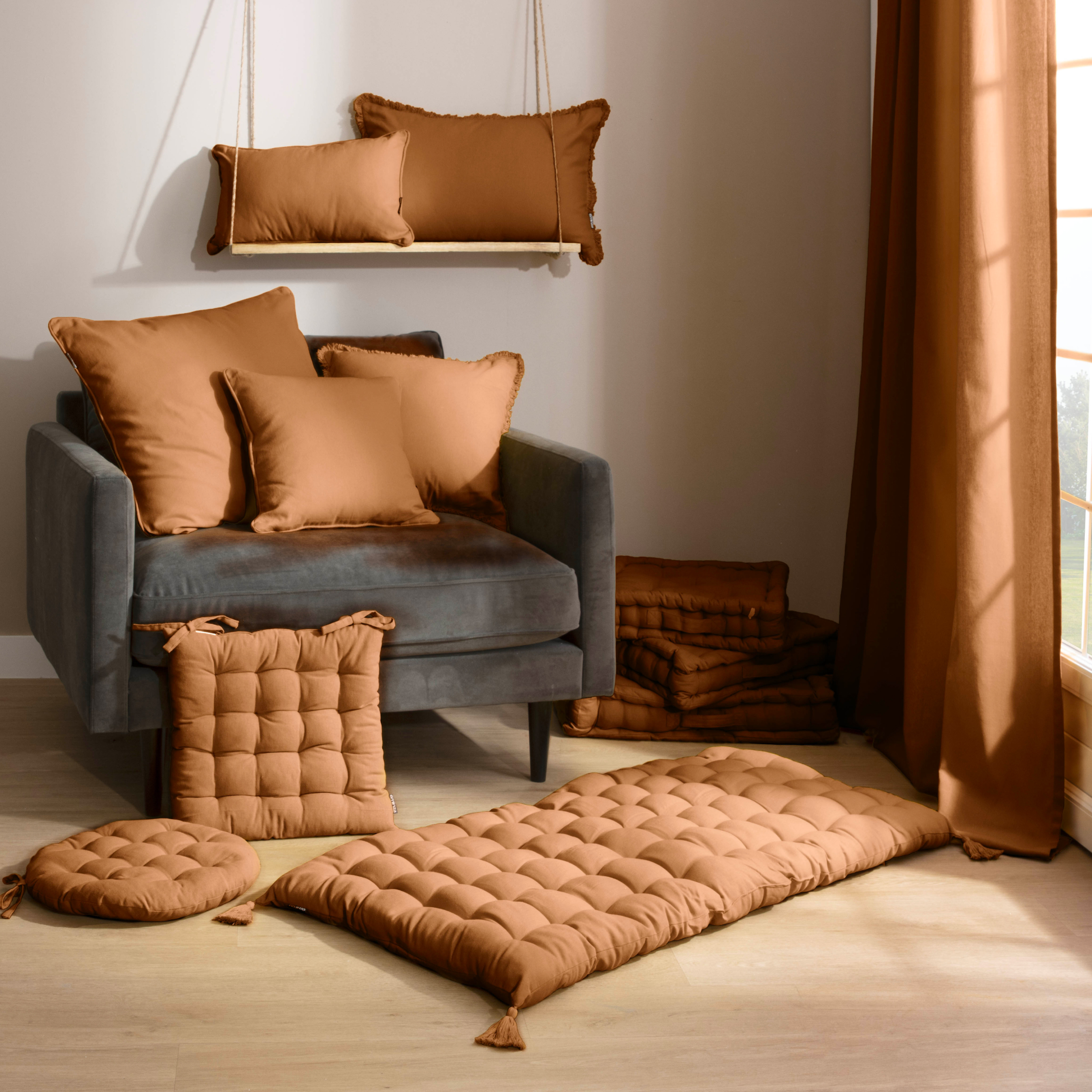 Coussin de sol coton (40 x 40 cm) Pixel Camel