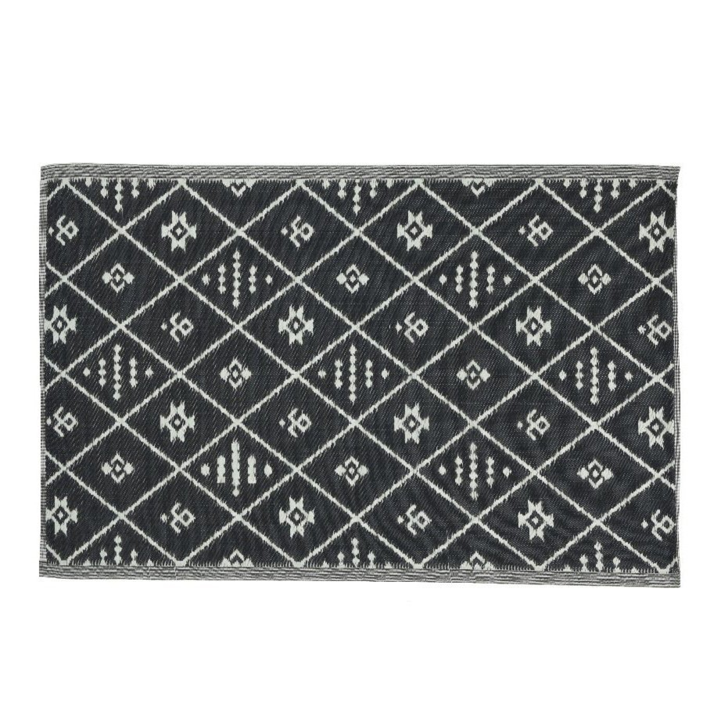 Tapis d'extérieur rectangulaire (180 x 120 cm) Inca Noir