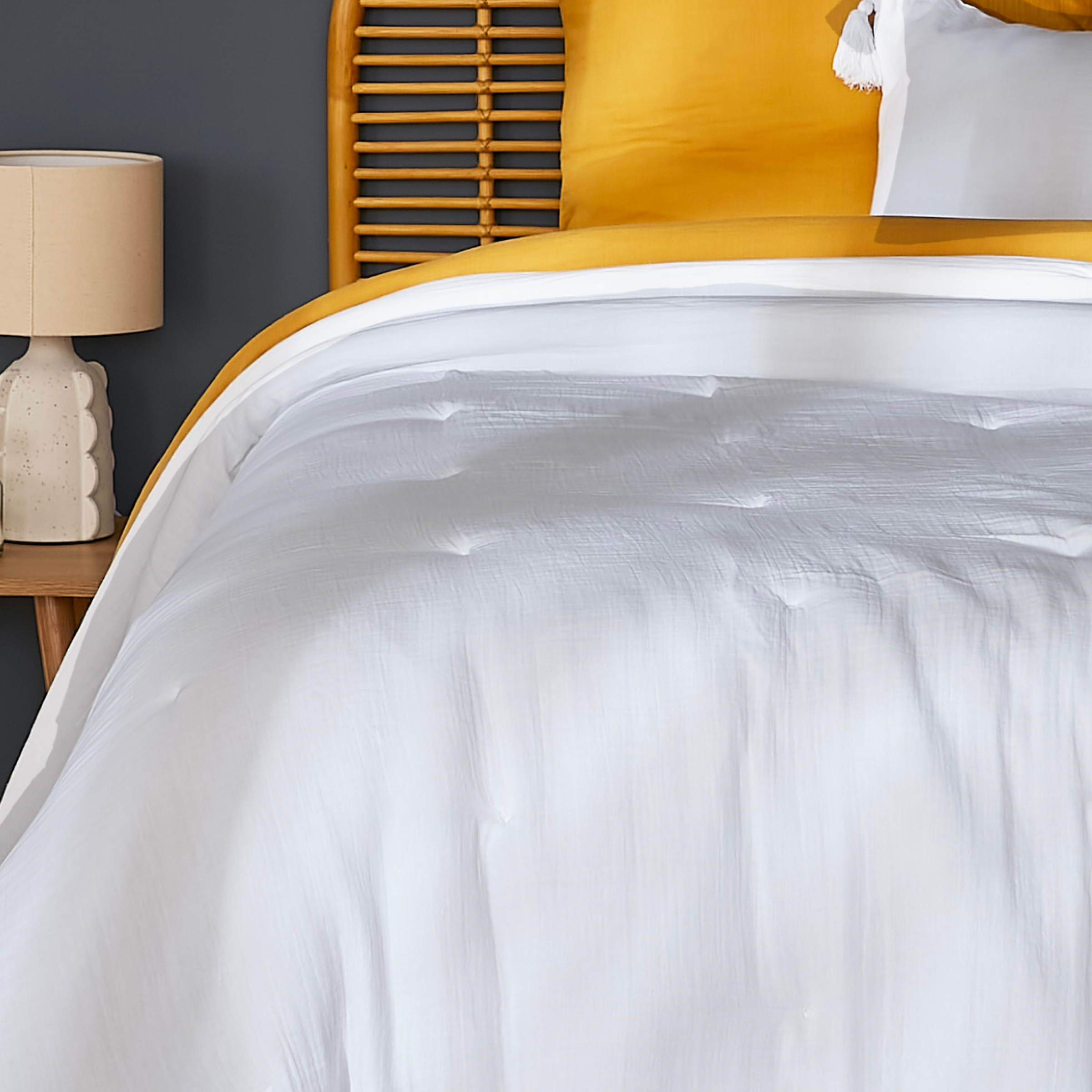 Couvre-lit gaze de coton (180 x 240 cm) Gaïa Blanc chantilly