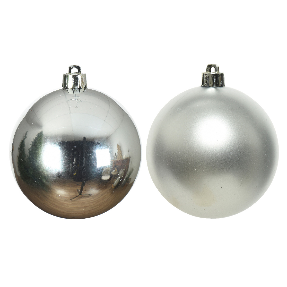 Lot de 4 boules de Noël (D100 mm) Alpine Argent