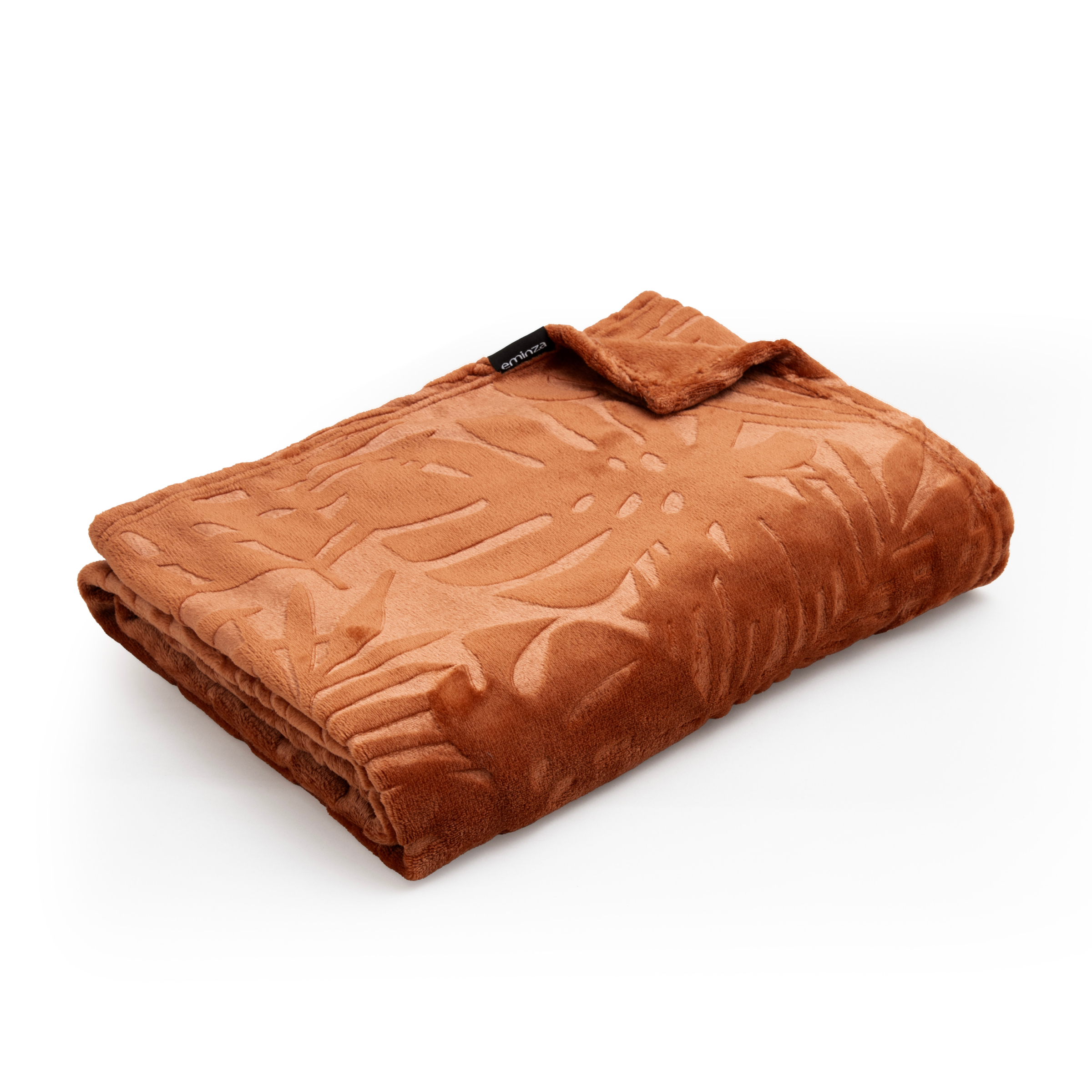 Plaid doux flanelle (180 x 230 cm) Flore Cuivre