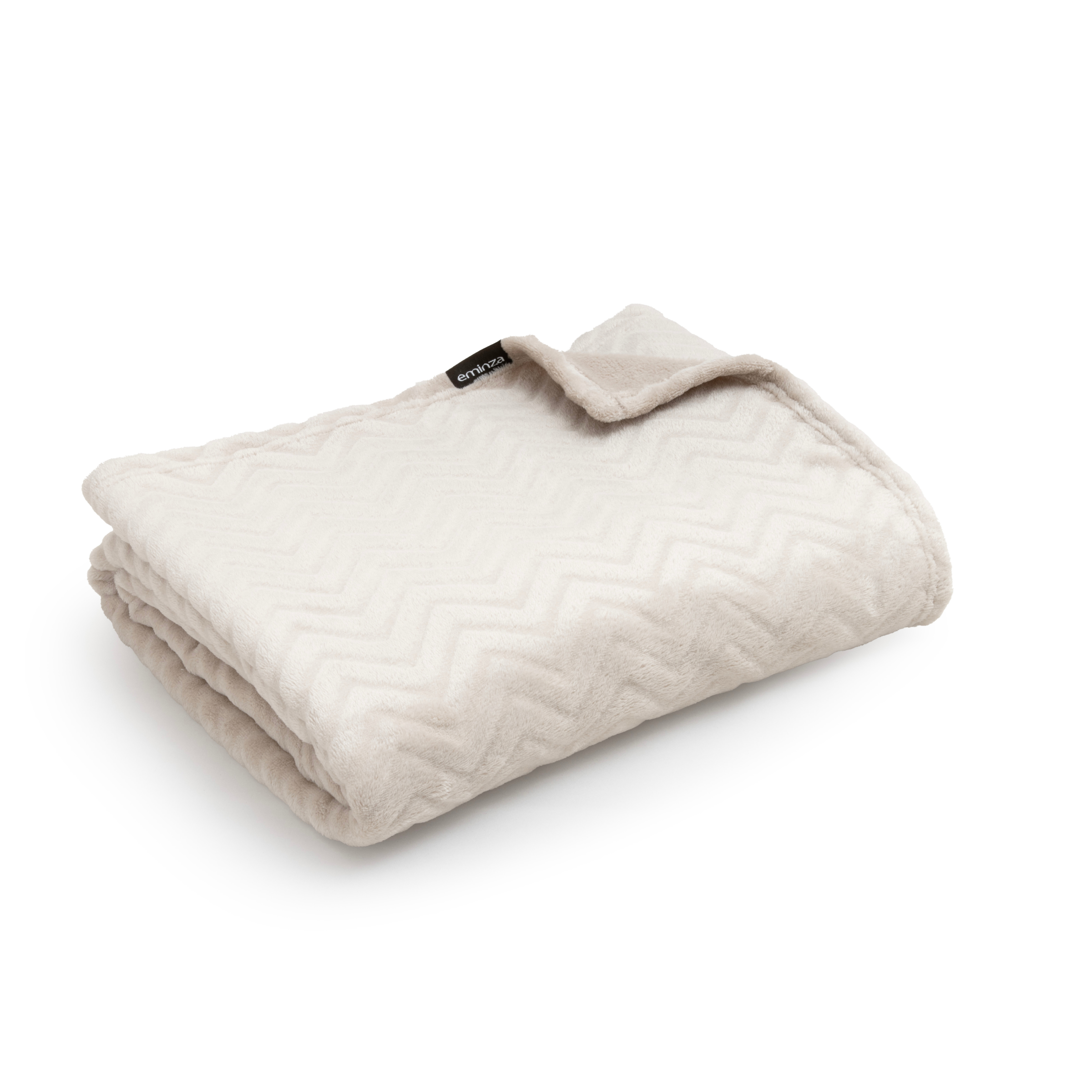 Plaid doux flanelle (130 x 180 cm) Zag Ecru