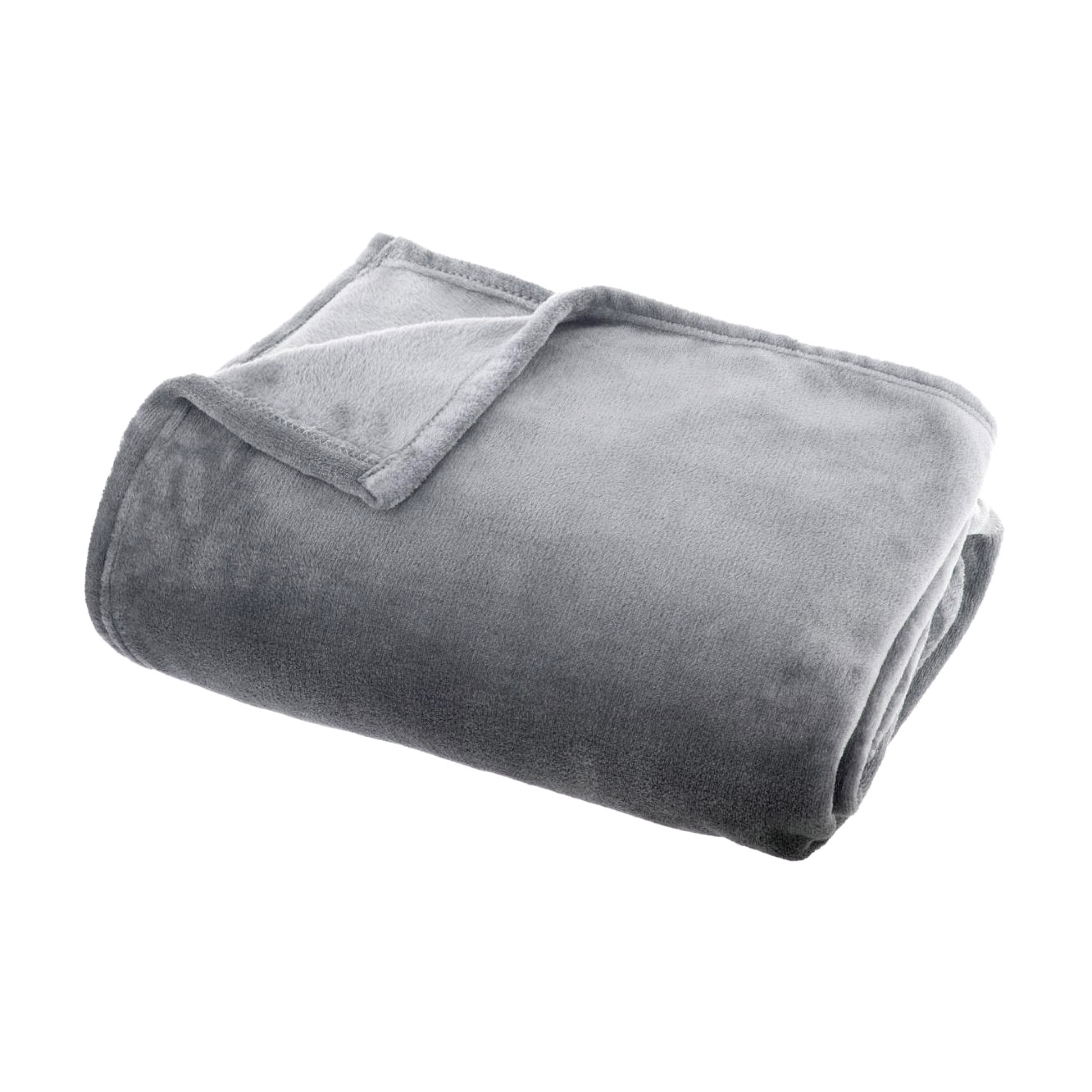 Plaid doux flanelle (125 x 150 cm) Didou Gris clair 