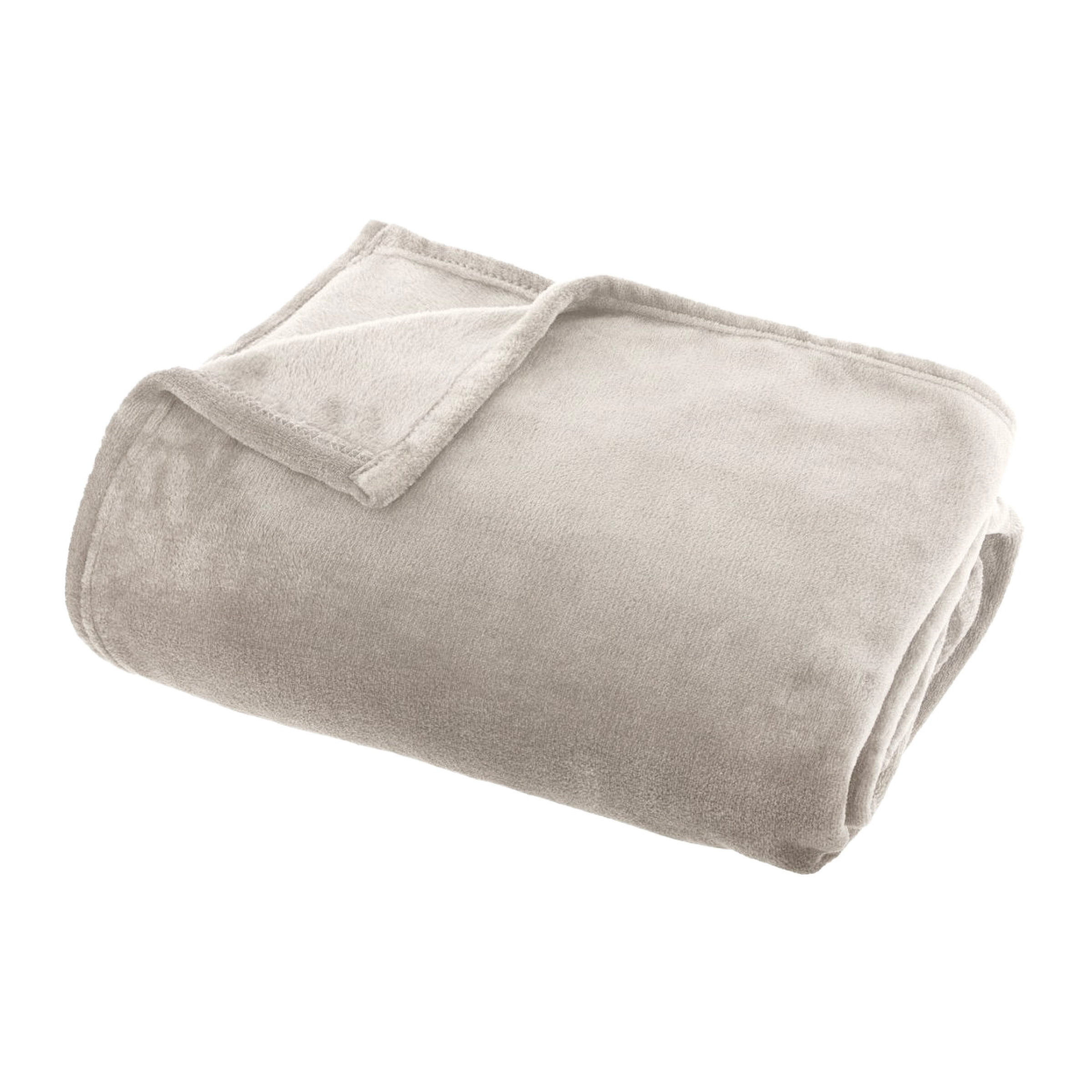 Plaid doux flanelle (125 x 150 cm) Didou Beige
