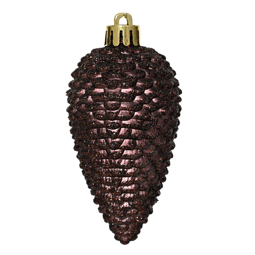 Lot de 6 pommes de pin à suspendre Alpine Noir truffé