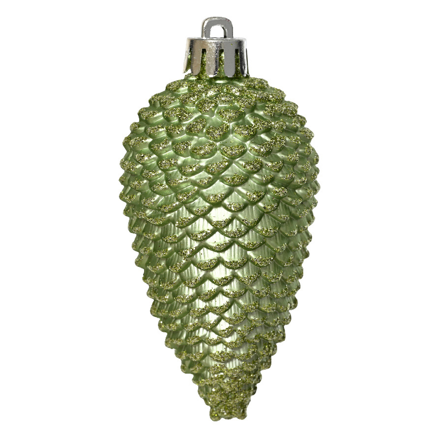 Lot de 6 pommes de pin à suspendre Alpine Thé vert