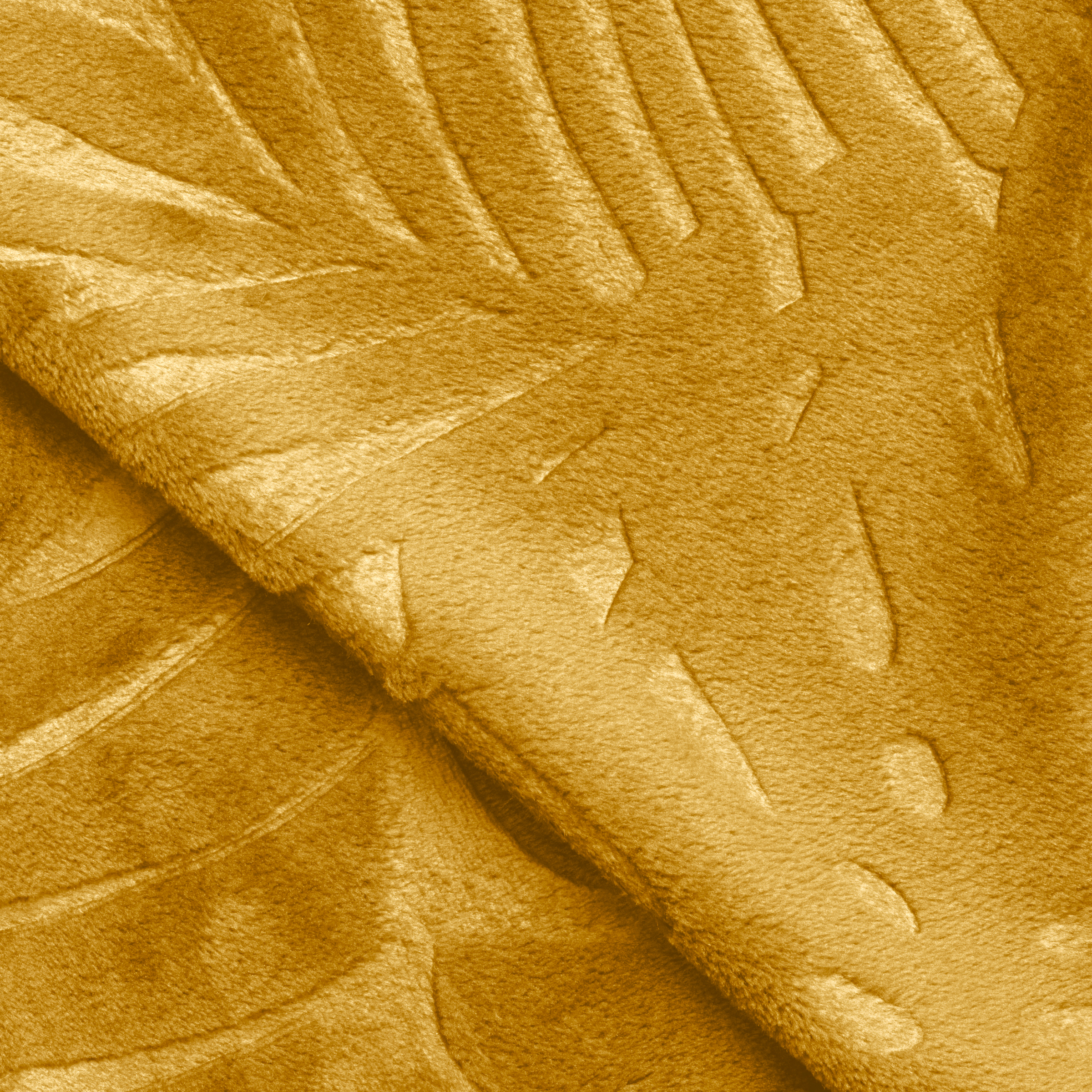 Plaid doux flanelle (180 x 230 cm) Flore Jaune moutarde