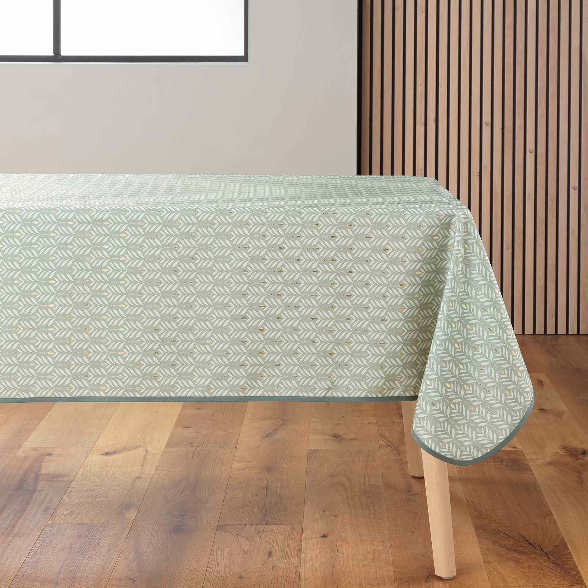 NAPPE RECTANGLE 145 x 240 CM POLYESTER IMPRIME METALLISE PIANA SAUGE