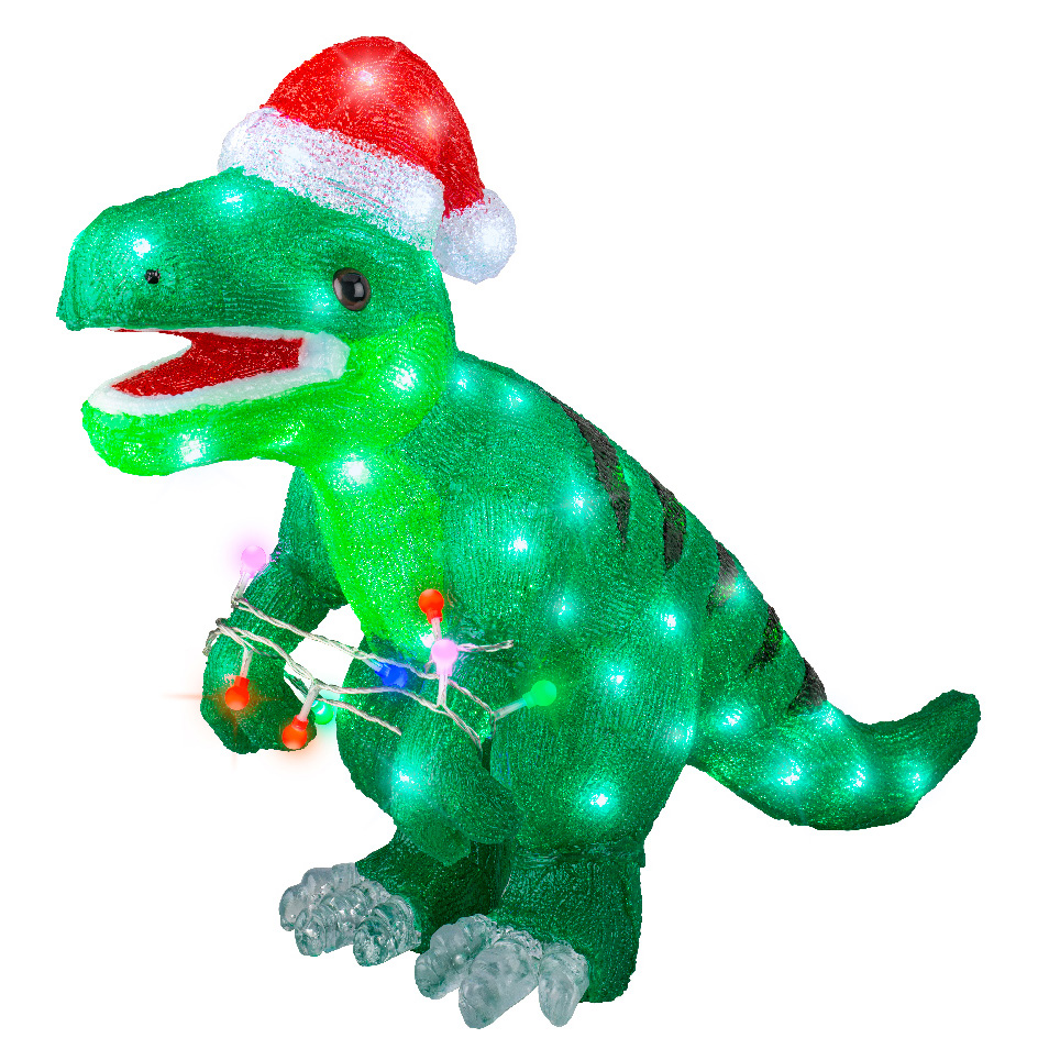 Dinosaure lumineux 80 LED (H47 cm) Rex Blanc Froid