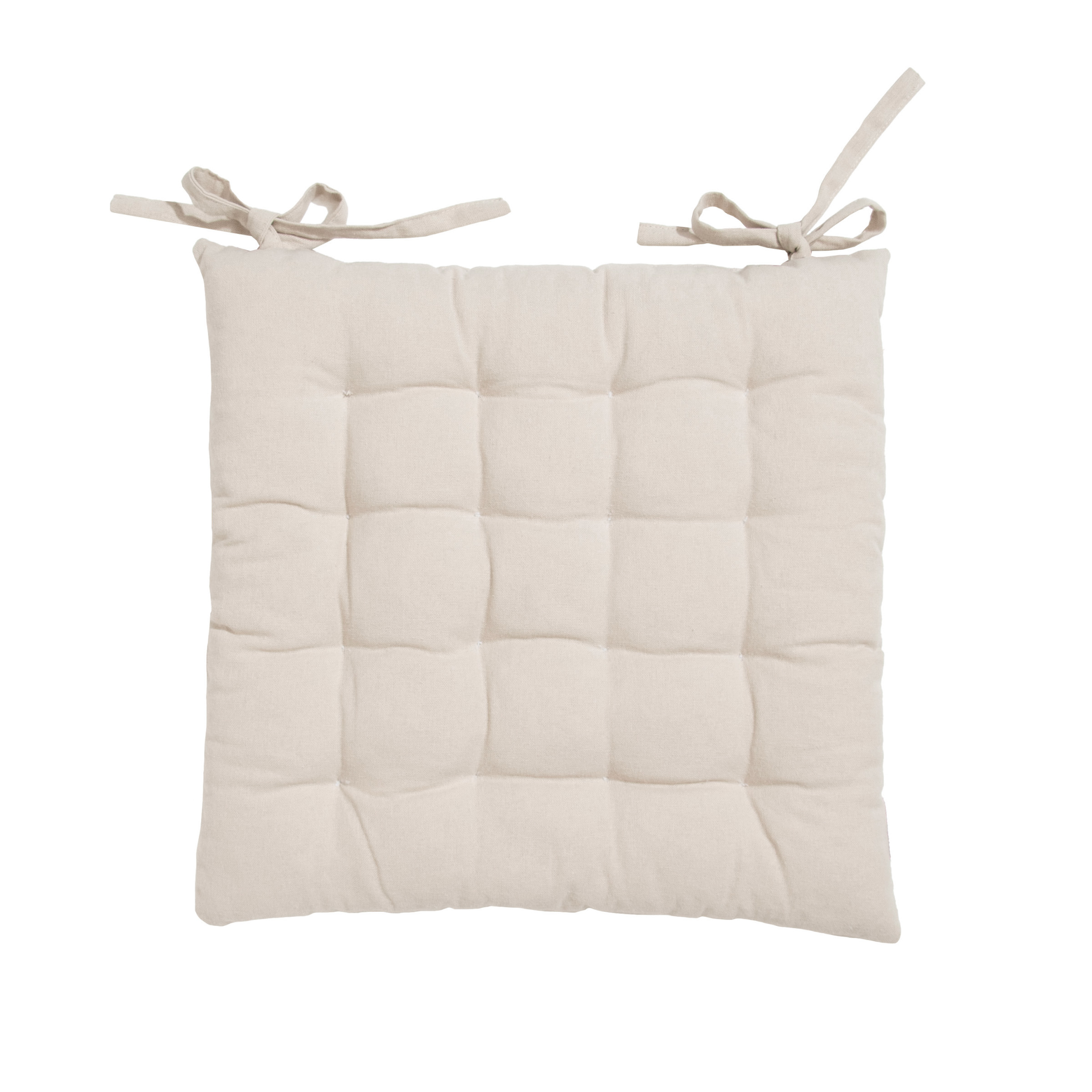 Coussin de chaise carré coton (40 x 40 cm) Pixel Beige