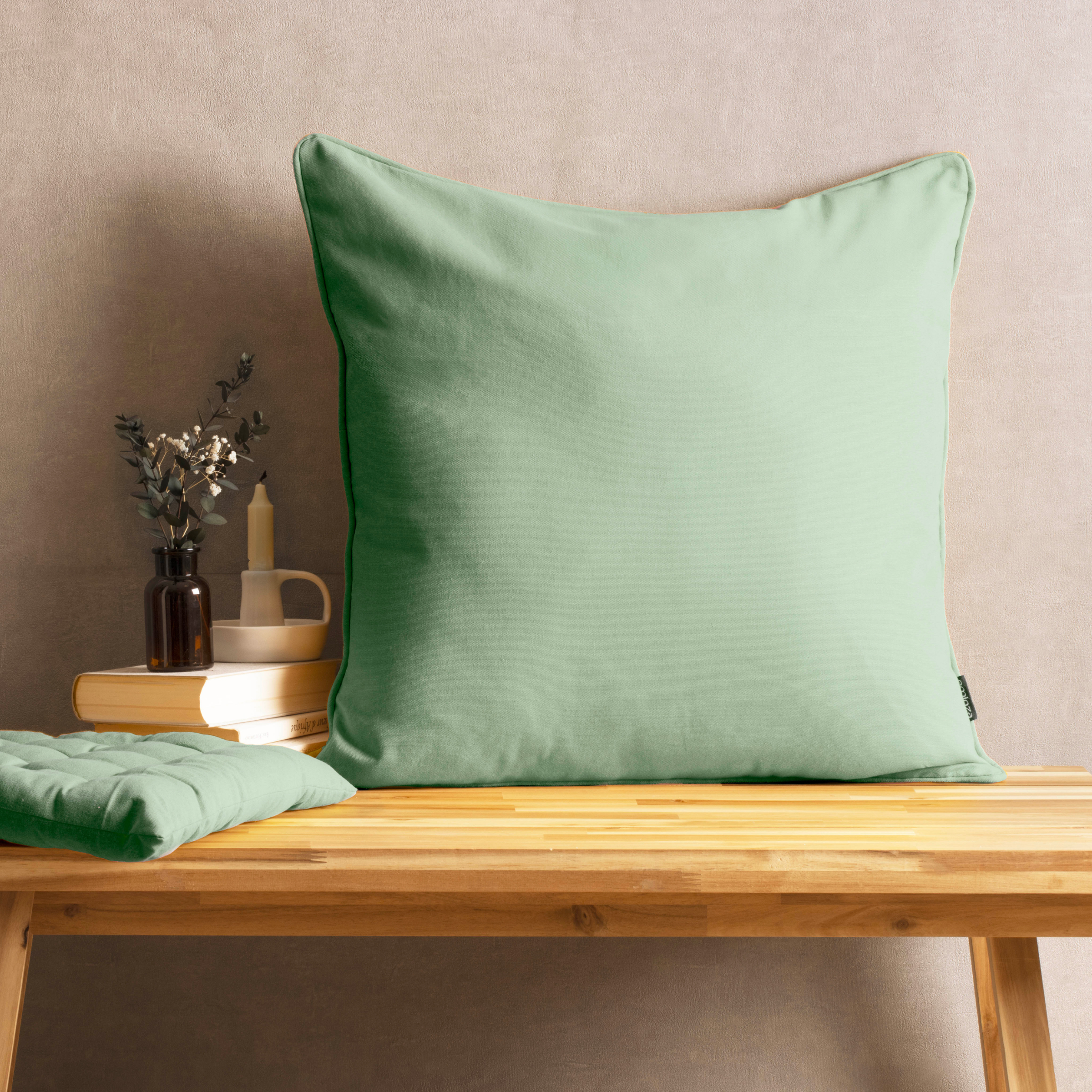 Coussin carré coton (60 x 60 cm) Pixel Vert menthe
