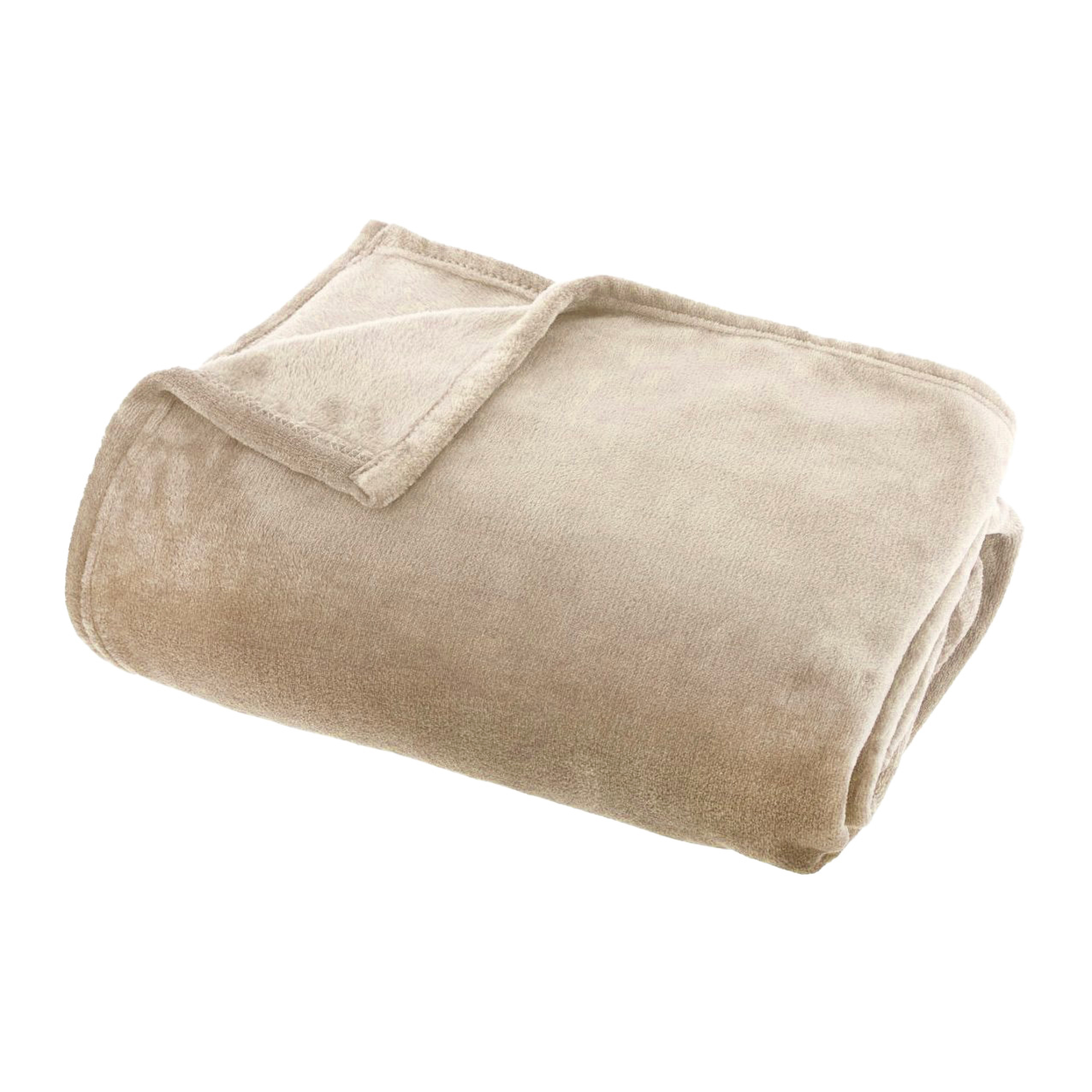 Plaid doux flanelle (220 x 240 cm) Didou Marron glacé
