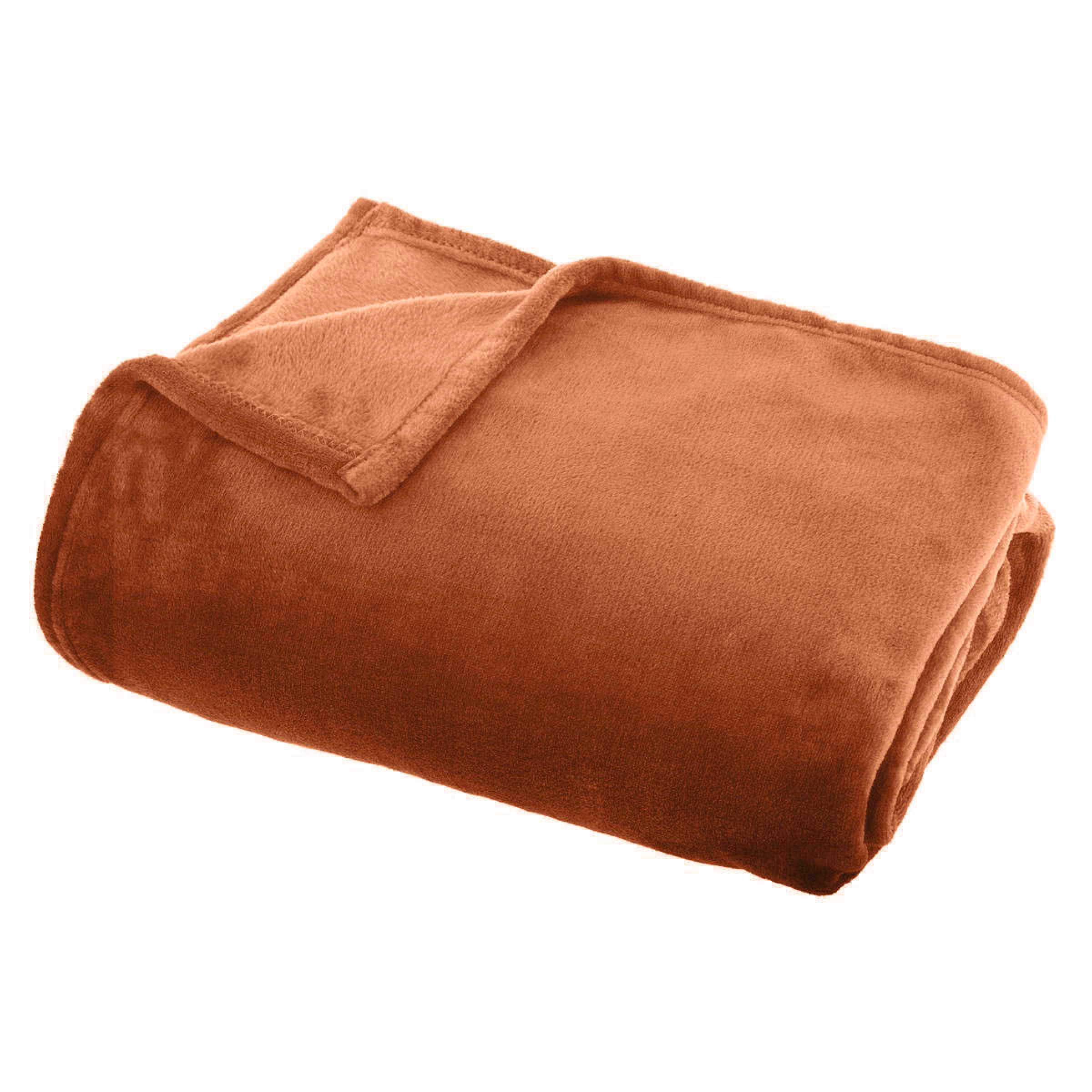 Plaid doux flanelle (180 x 230 cm) Didou Cuivre