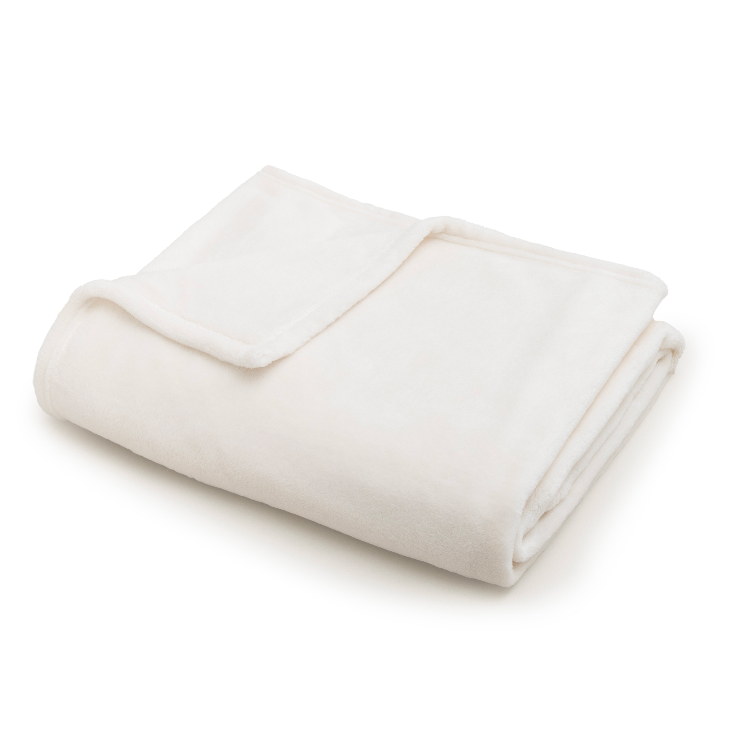 Plaid doux flanelle (180 x 230 cm) Didou Ivoire