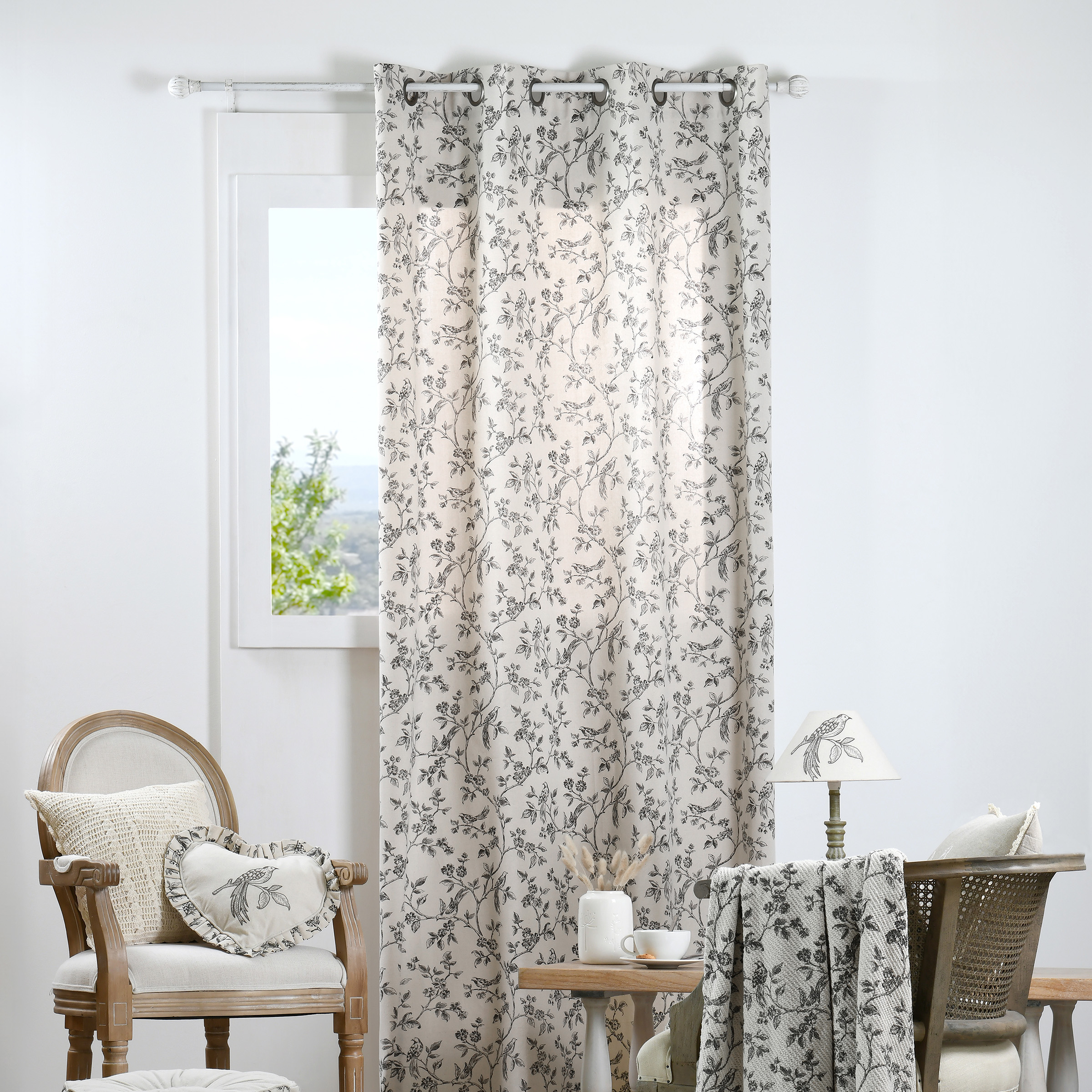 Rideau coton recyclé (140 x 260 cm) Clarine Ecru