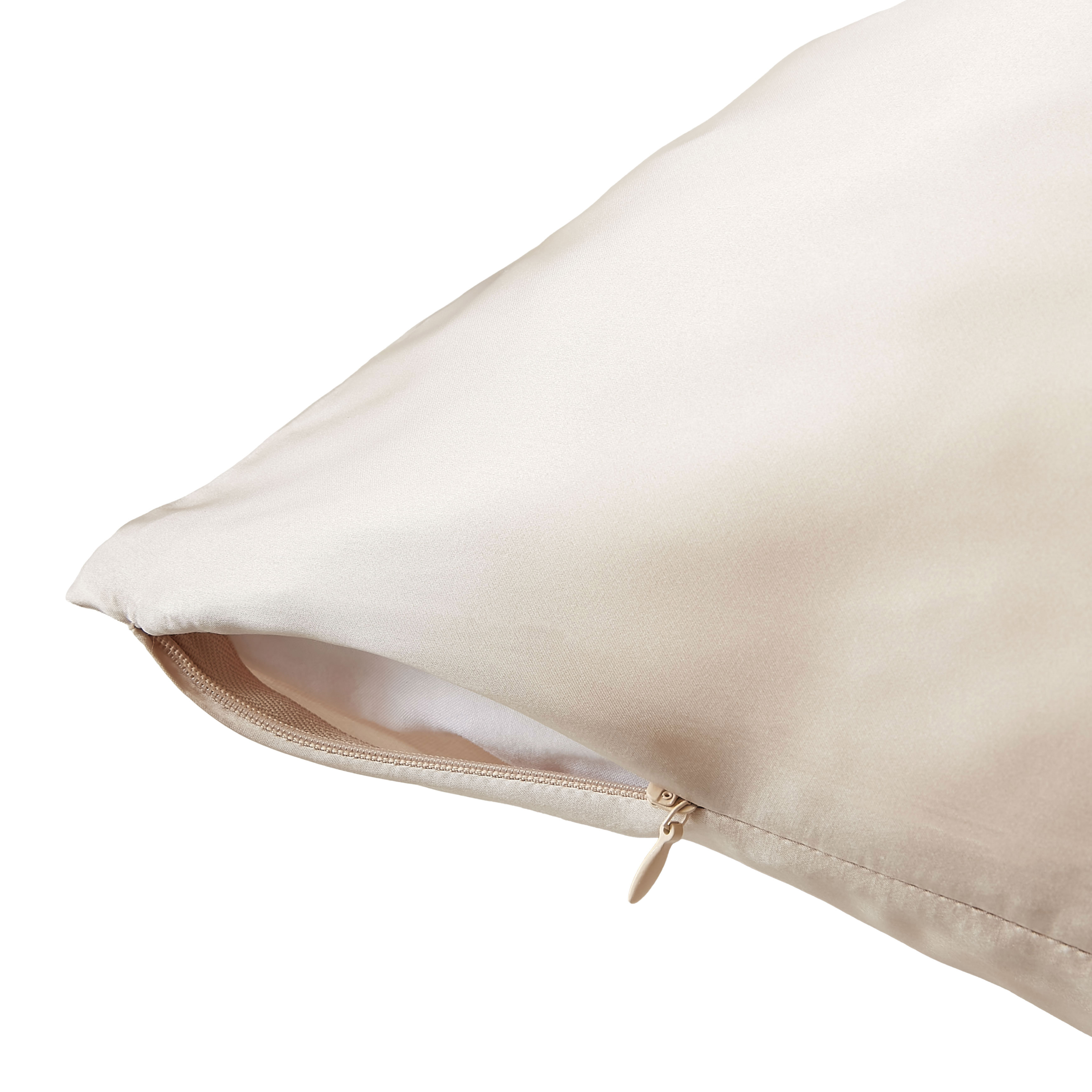 Taie d'oreiller carrée soie de mûrier (80 x 80 cm) Mizuki Beige pampa