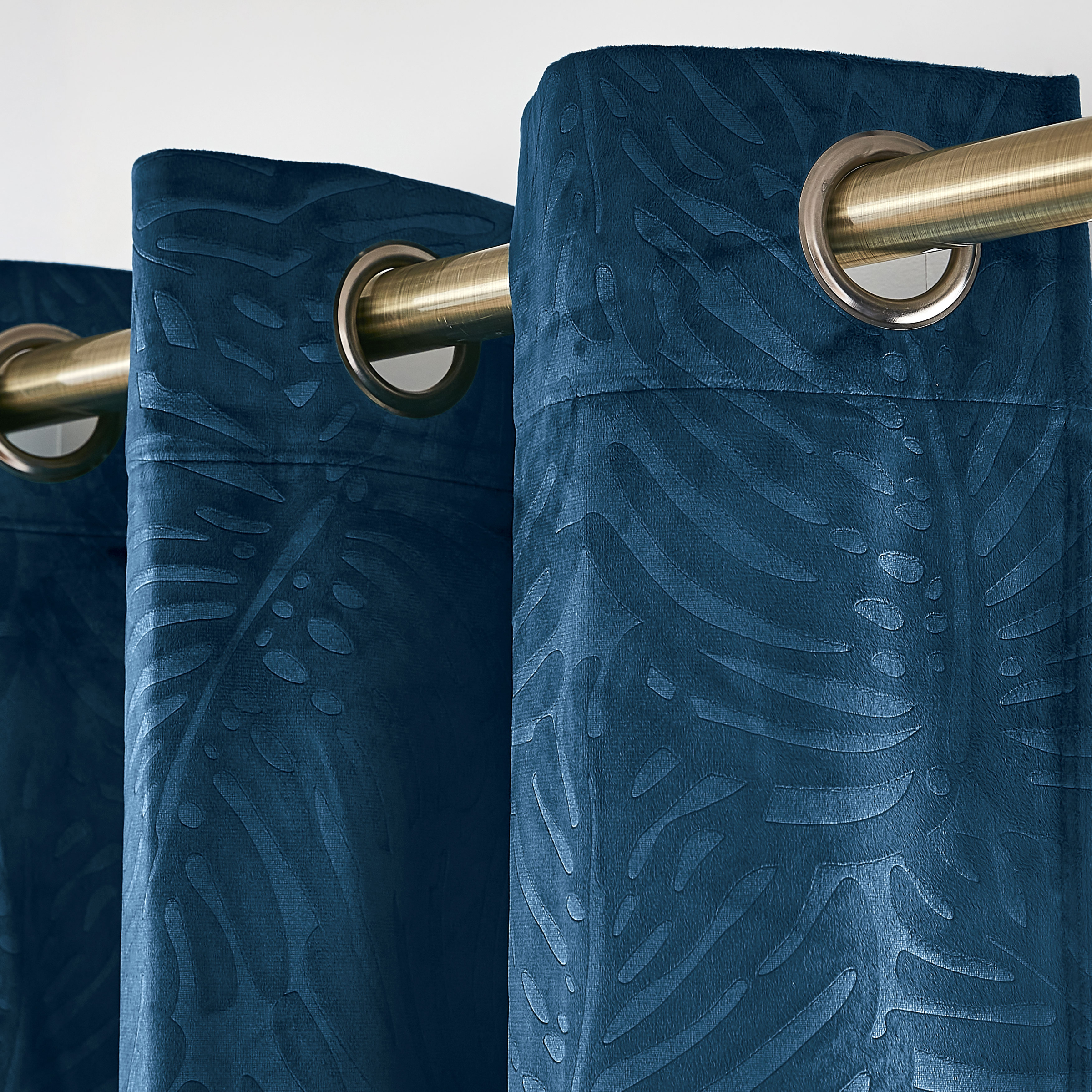 Rideau occultant velours (140 x 280 cm) Fern Bleu marine