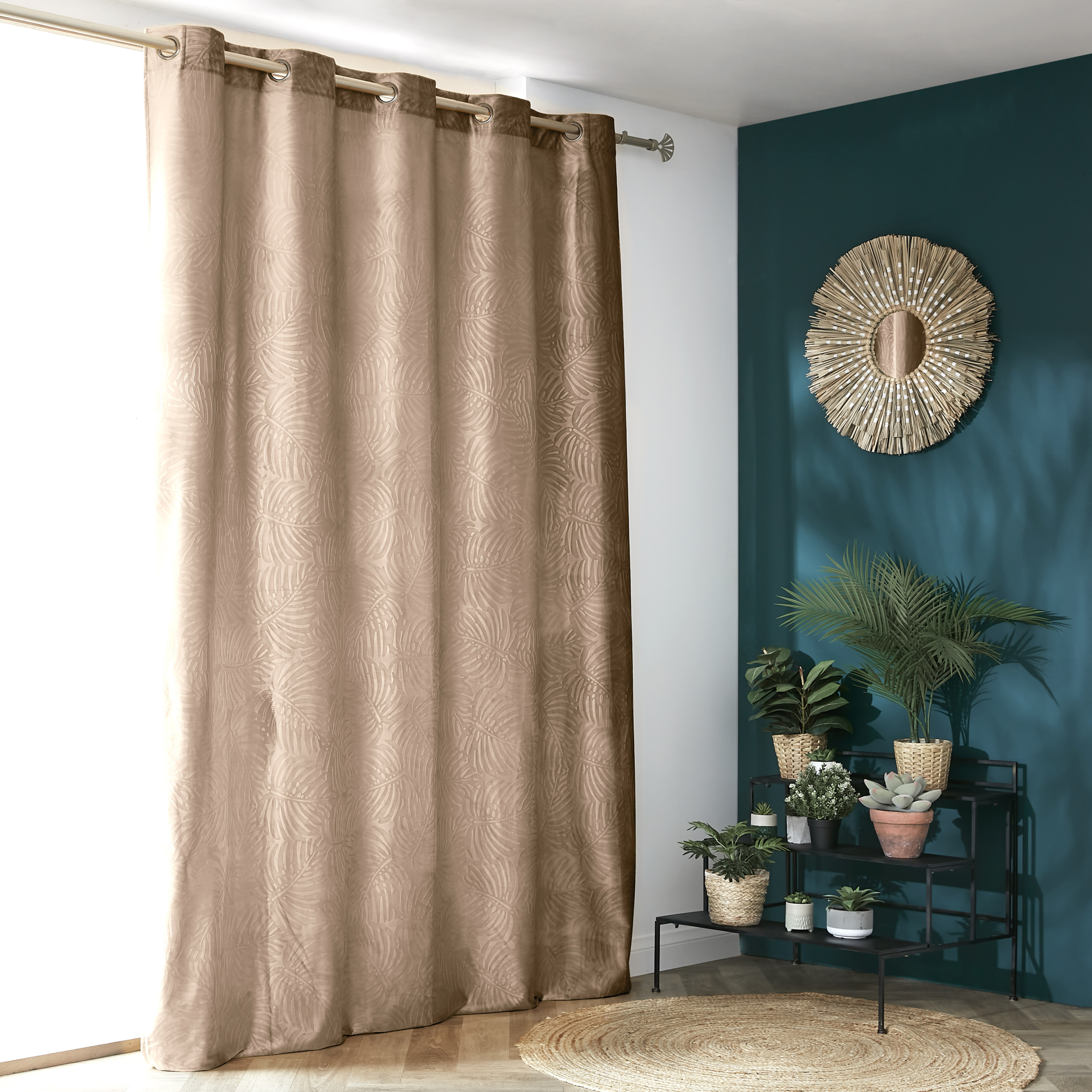 Rideau occultant velours (180 x 260 cm) Fern Taupe