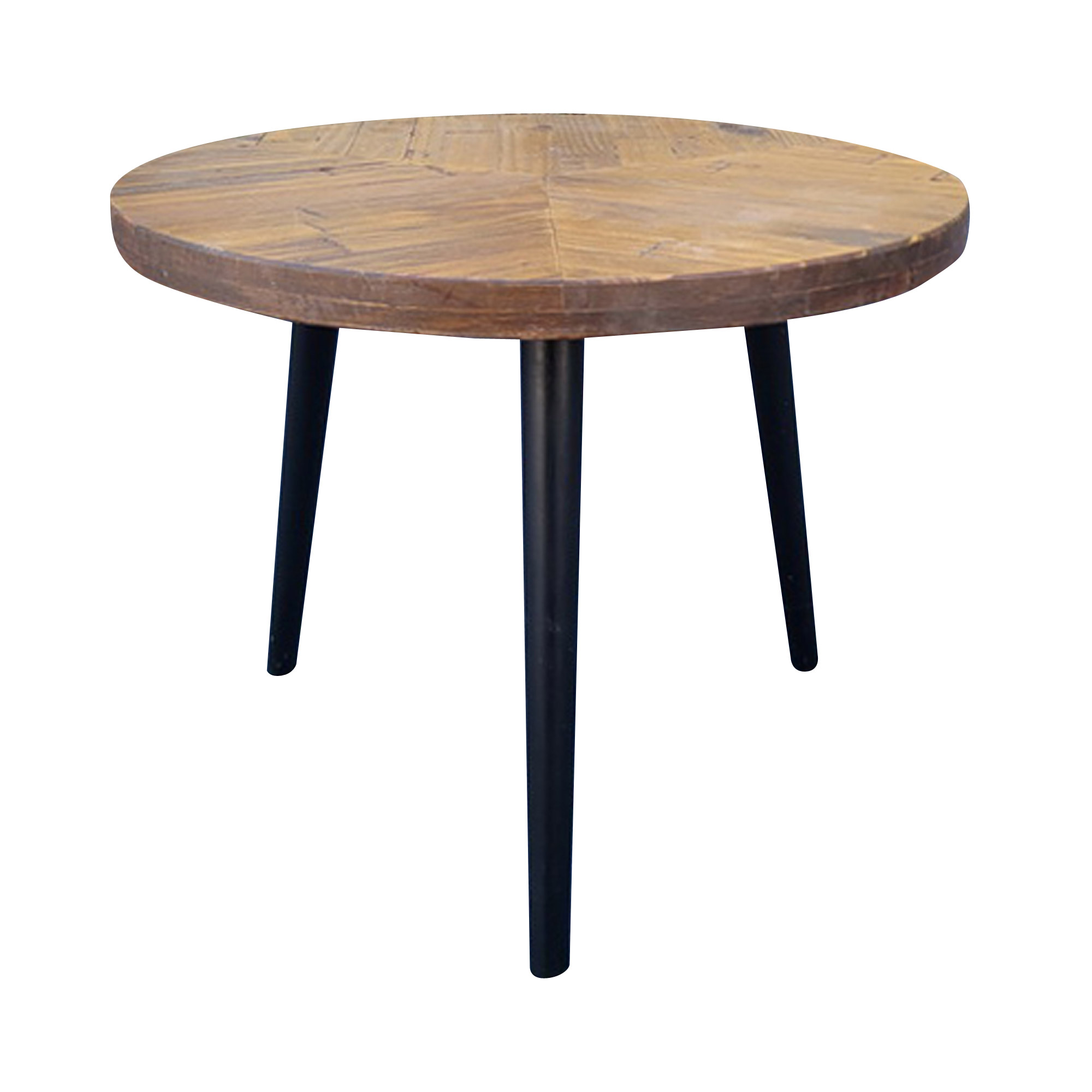 Table basse ronde bois (D50 cm) Davao Noir et marron
